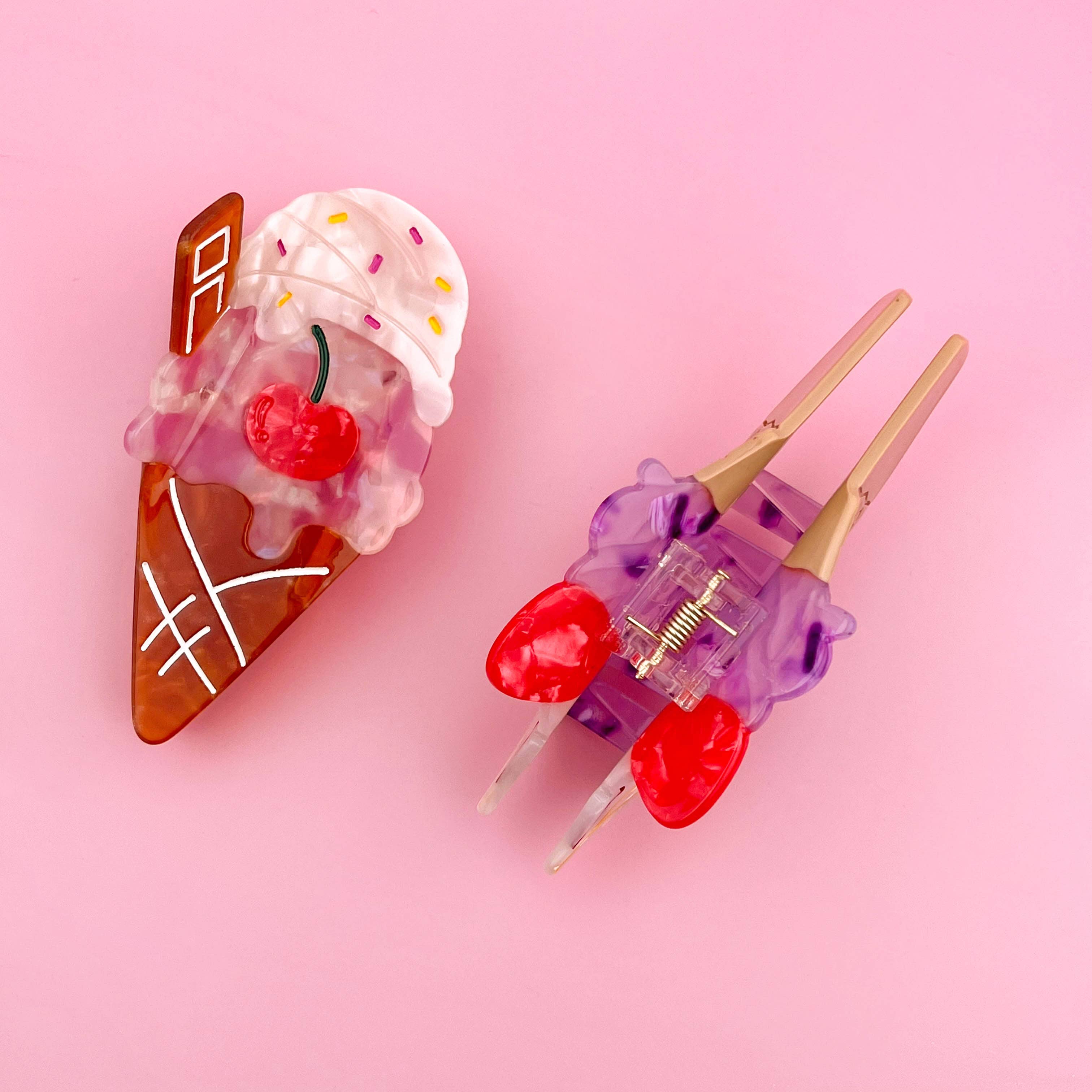 Acetate Ice Cream Hair Claw, Sweet & Colorful Claw Clip