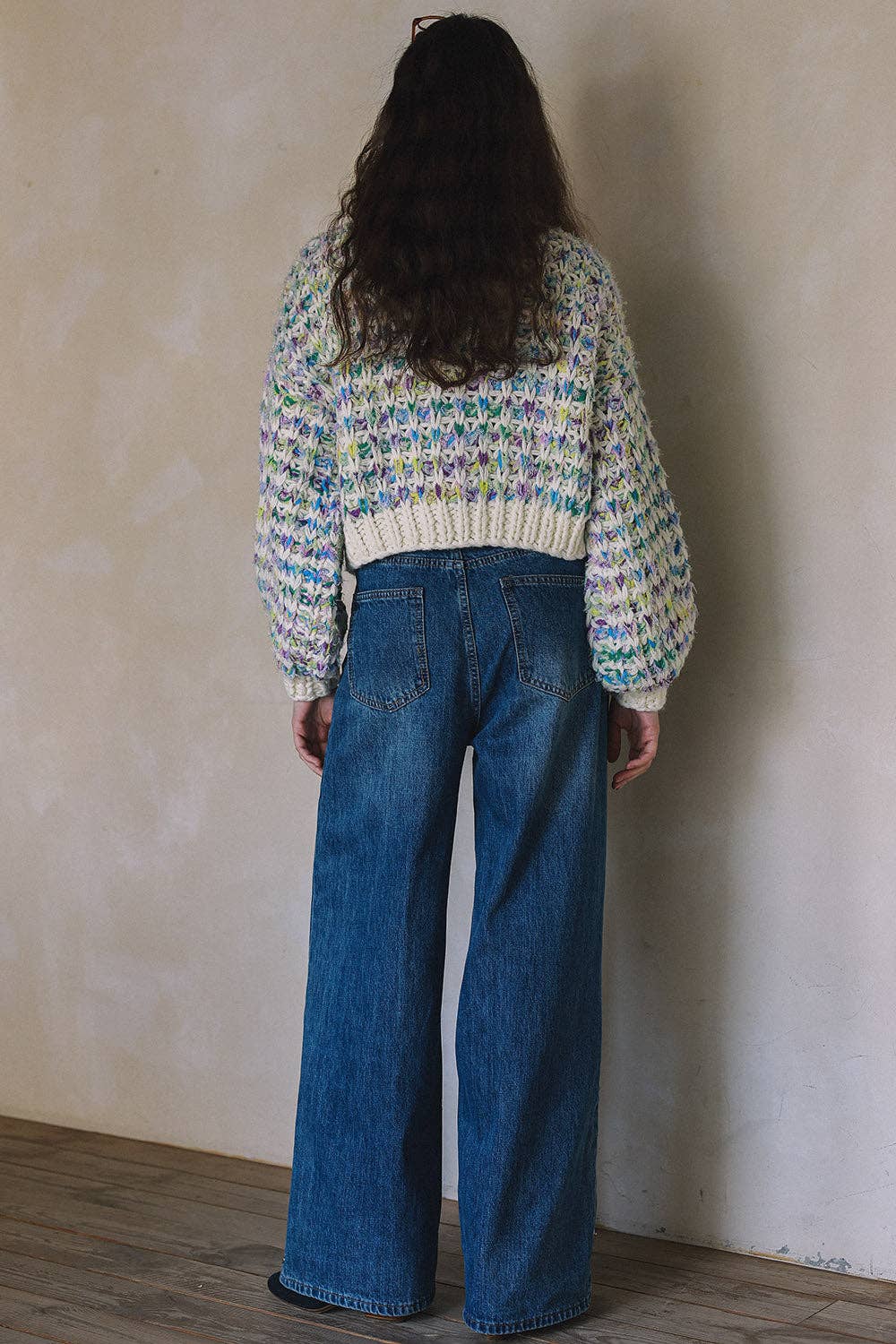 HAND KNIT MULTICOLOR SWEATER CARDIGAN