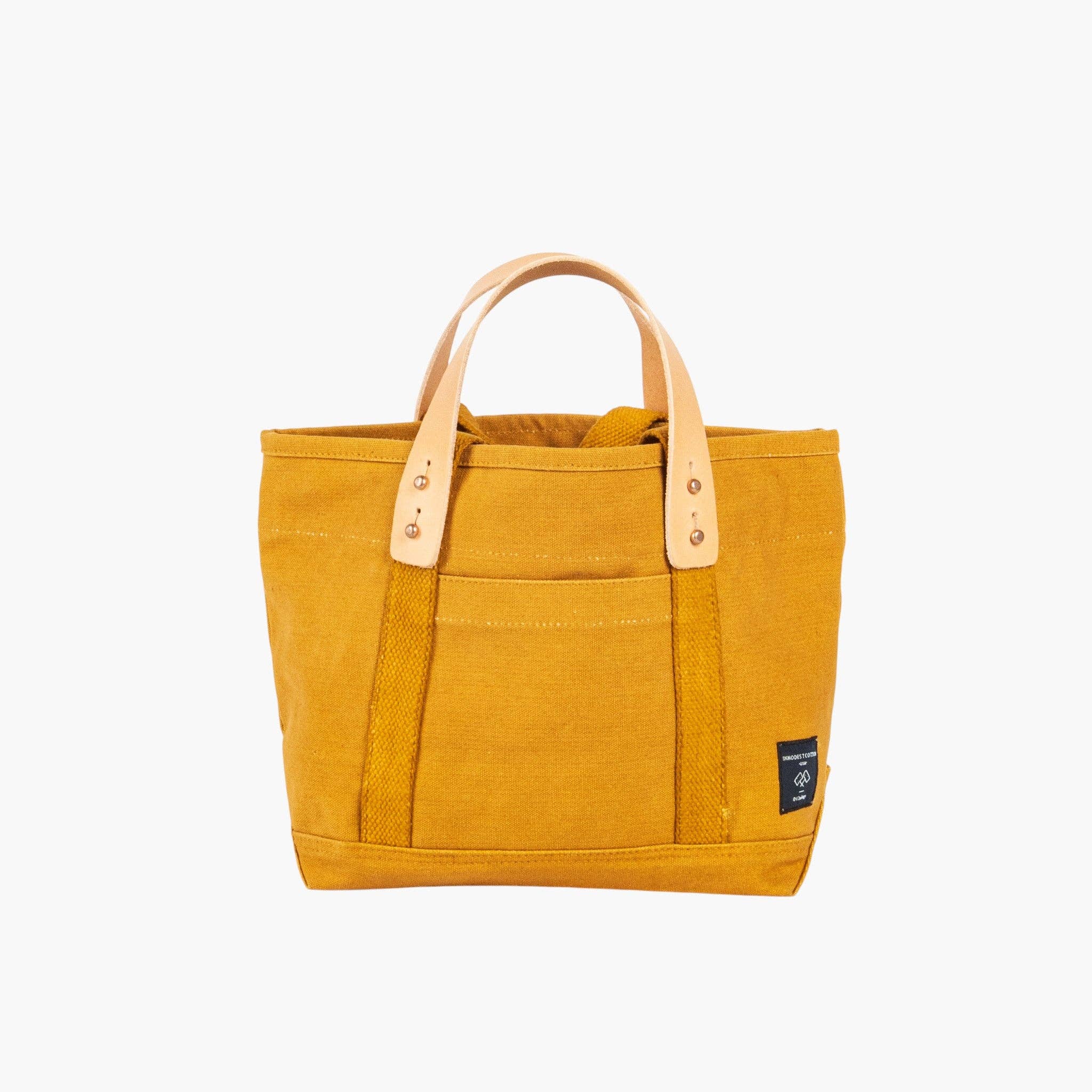 Lunch Tote | Mustard Seed with sturdy leather handles and durable canvas in a warm mustard shade, perfect for everyday use