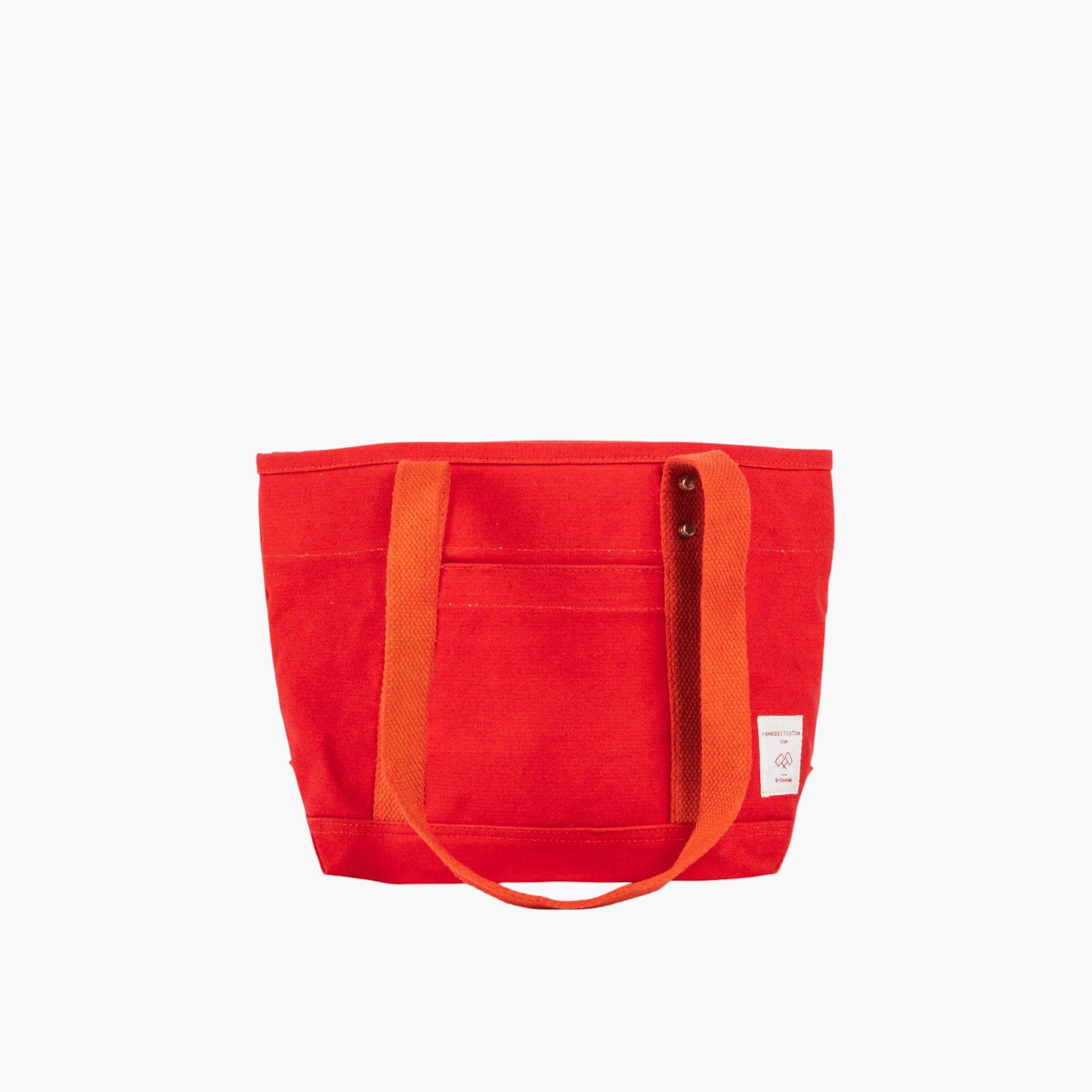 Lunch Tote | Persimmon in vibrant orange canvas with sturdy handles, perfect for stylish everyday use