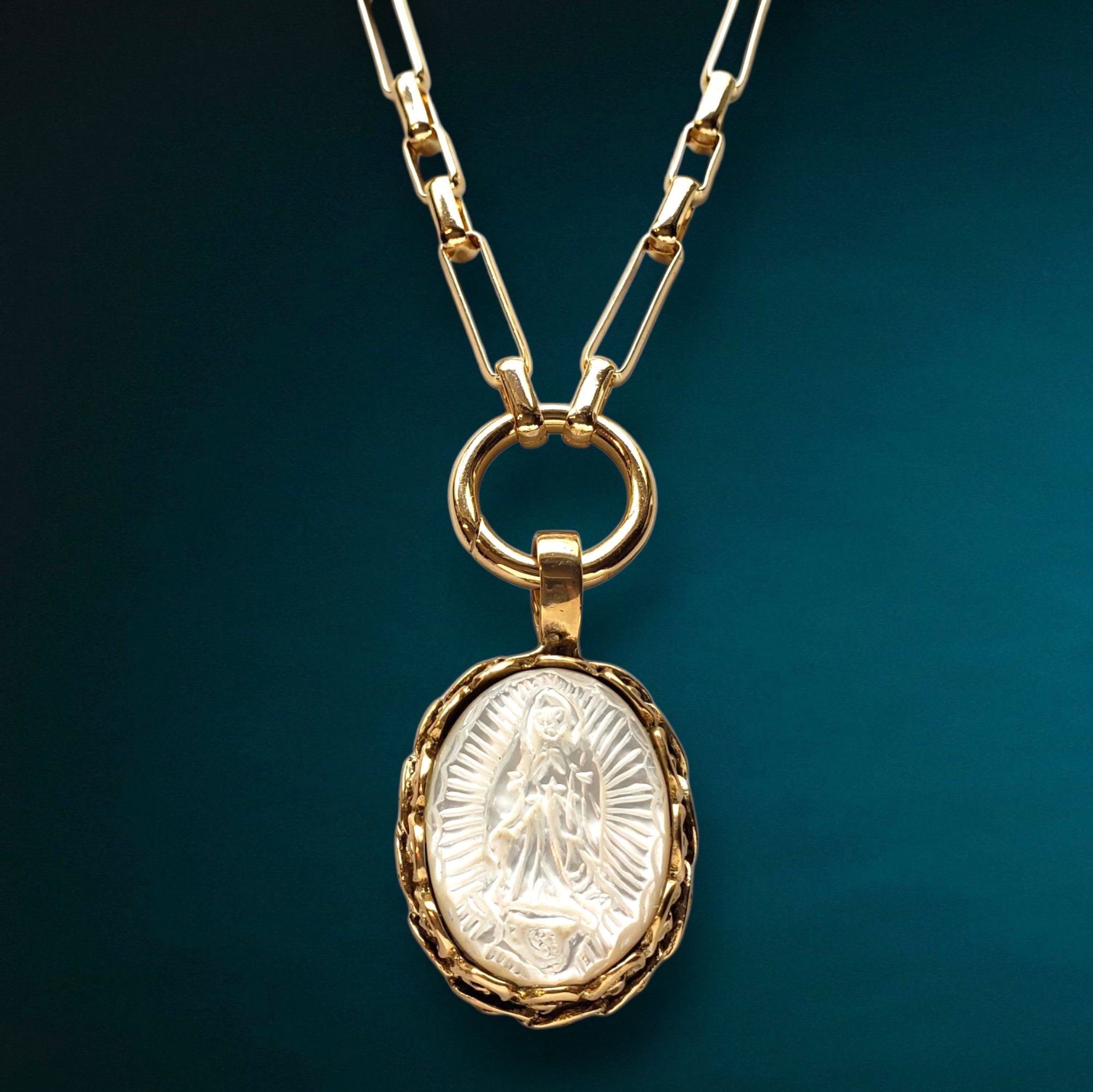 Carved Shell Mother Mary | Guadalupe Spiritual Necklace