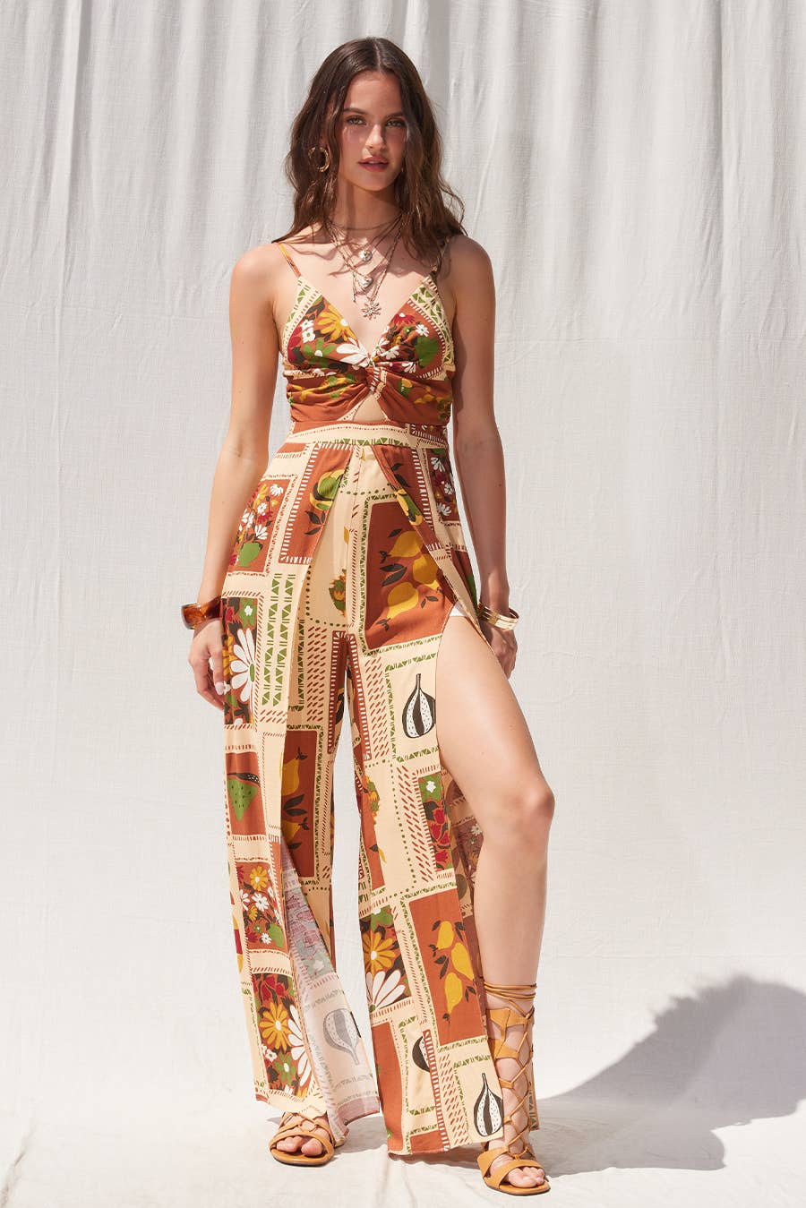 Printed Knot Jumpsuit