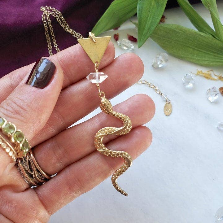 Gold Snake Serpent Necklace
