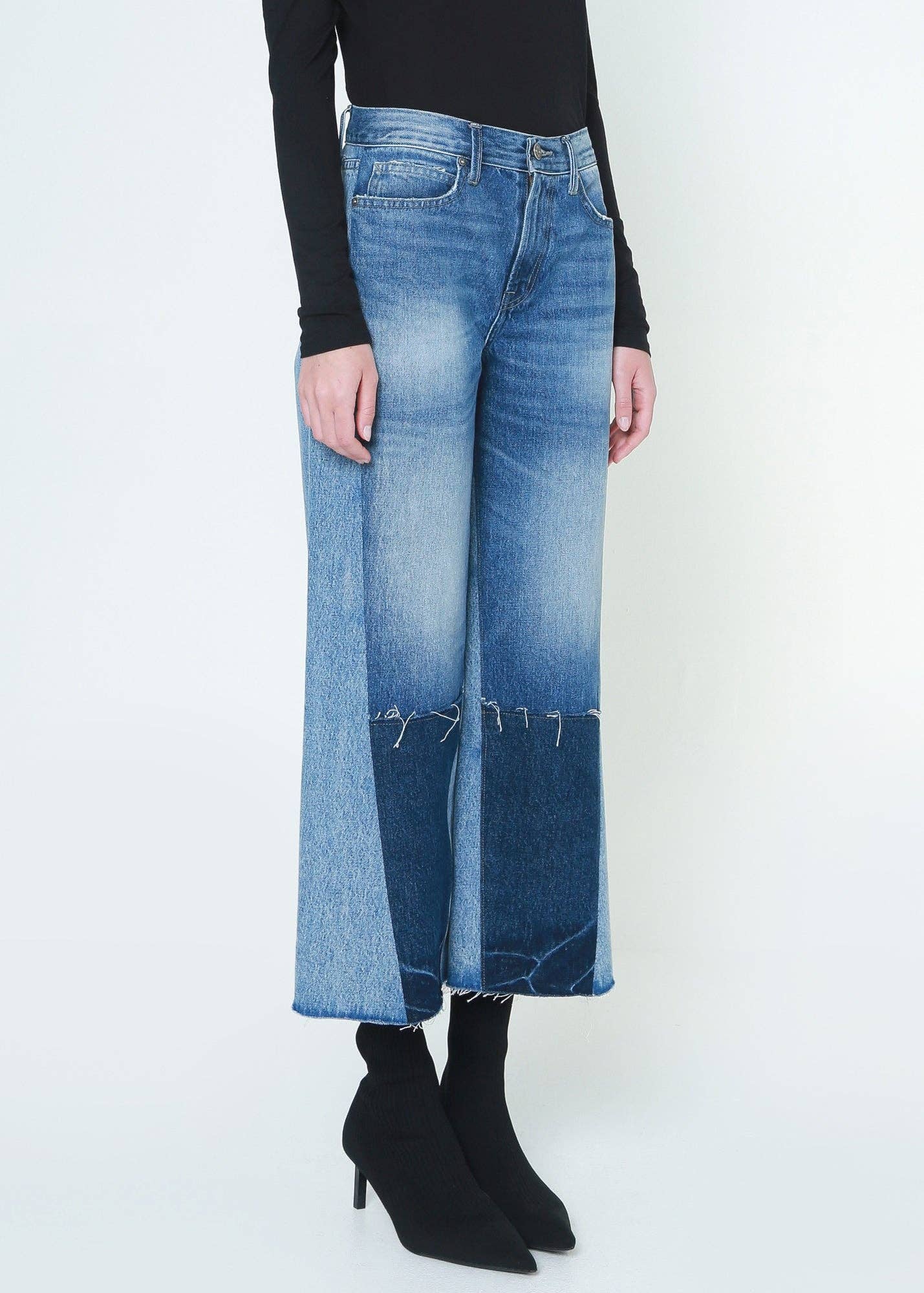 Emma Upcycled Cropped Wide Jeans