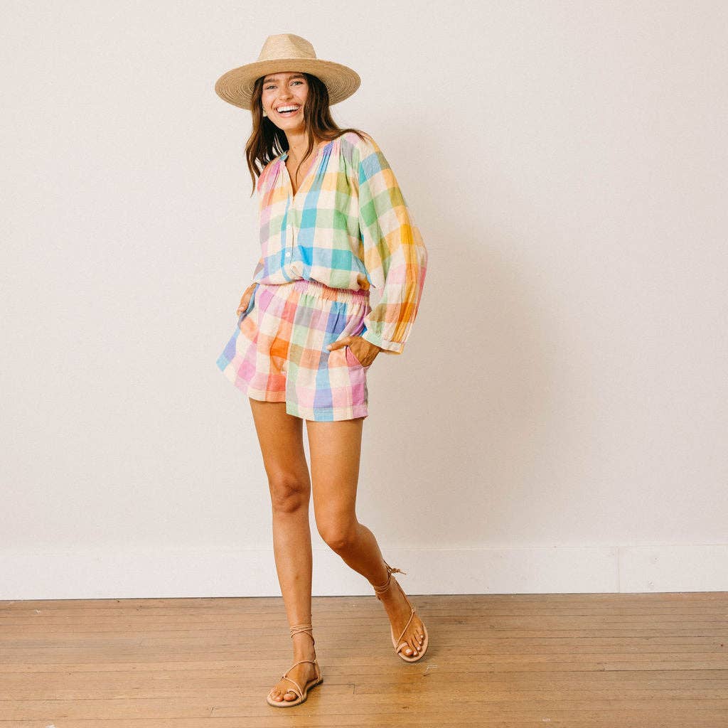 Rainbow Plaid Bermuda Short