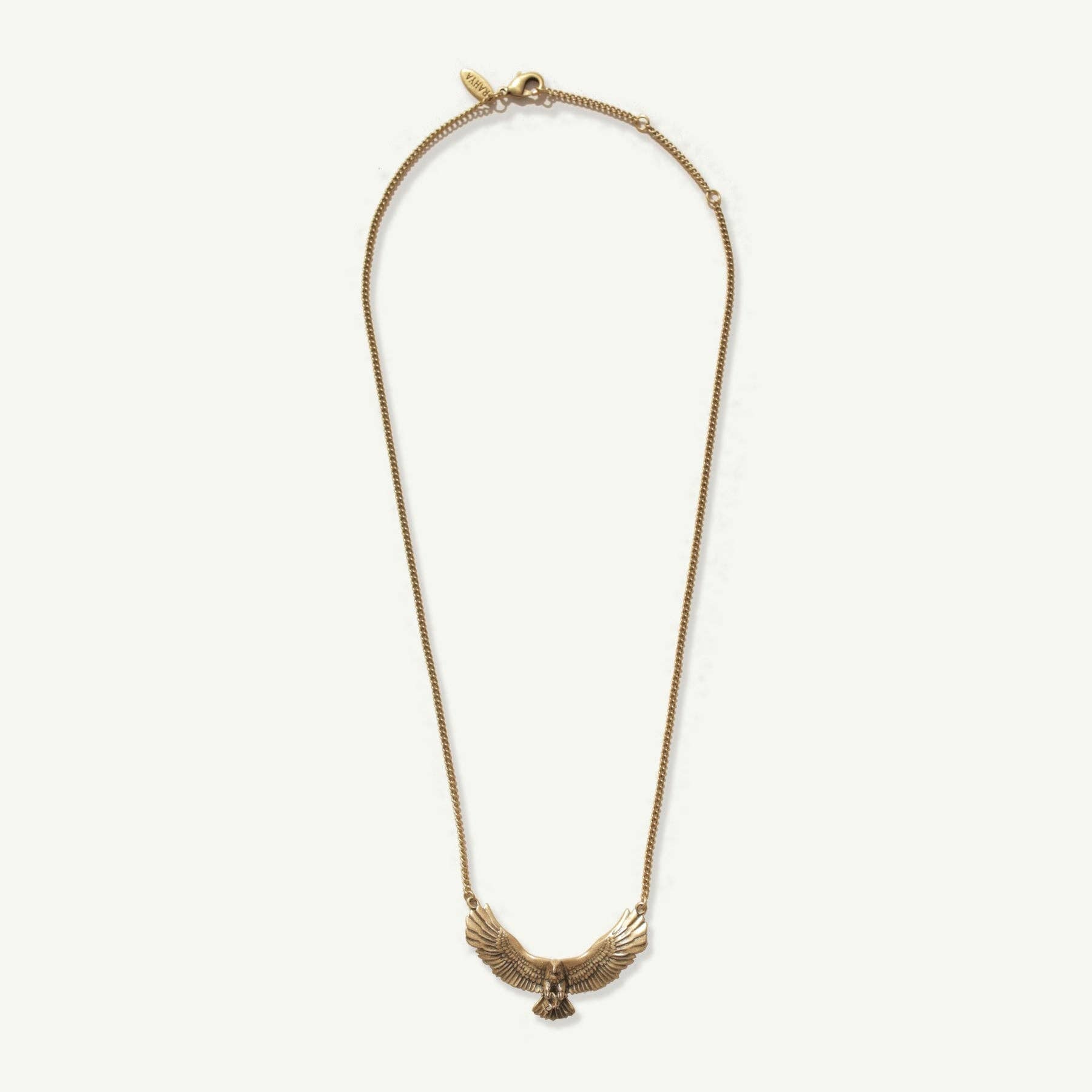Icaria Eagle Necklace Antique Gold featuring a detailed eagle pendant on a delicate chain with an antique gold finish