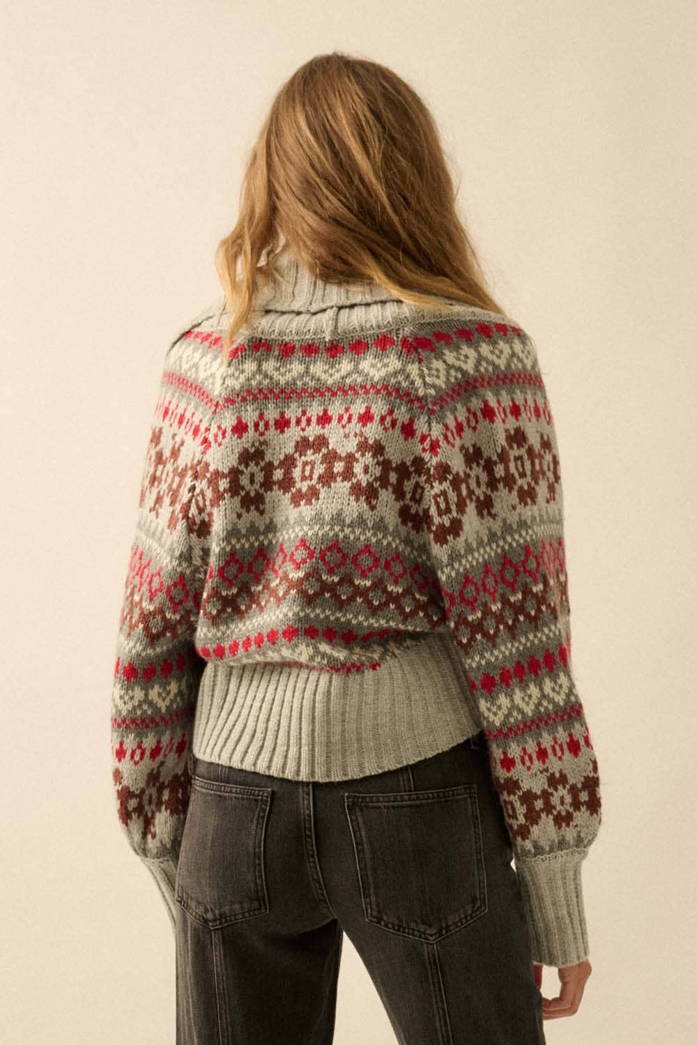 Alpine-Knit Shrug Cardigan and Tube Top Set