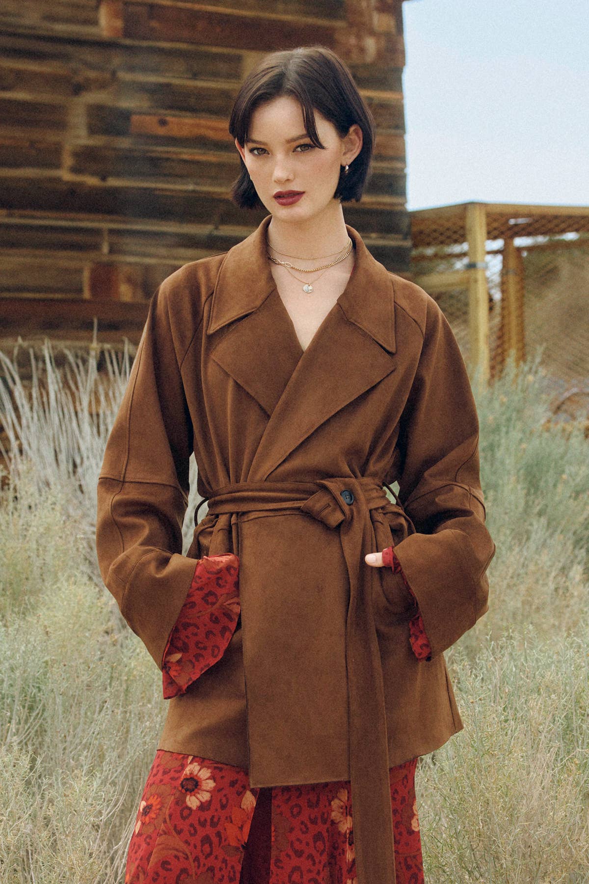 Harvest Mirage Ruffled Bell Sleeve Maxi Dress