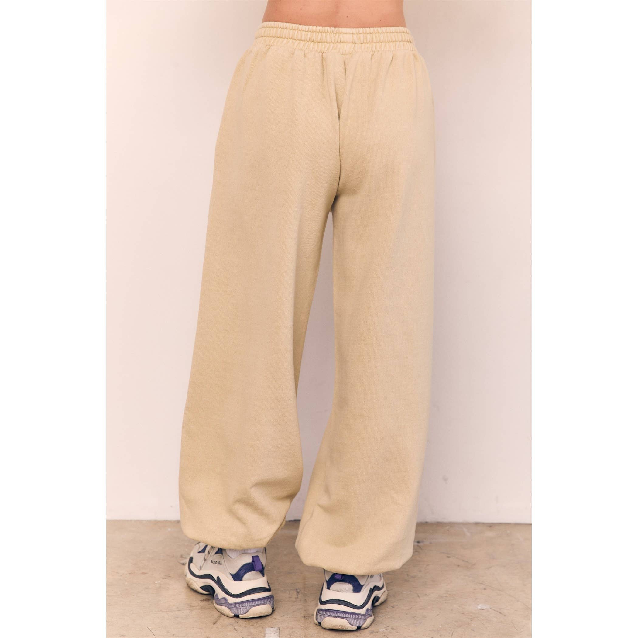 Acid Wash Wide Jogger Sweat Pants
