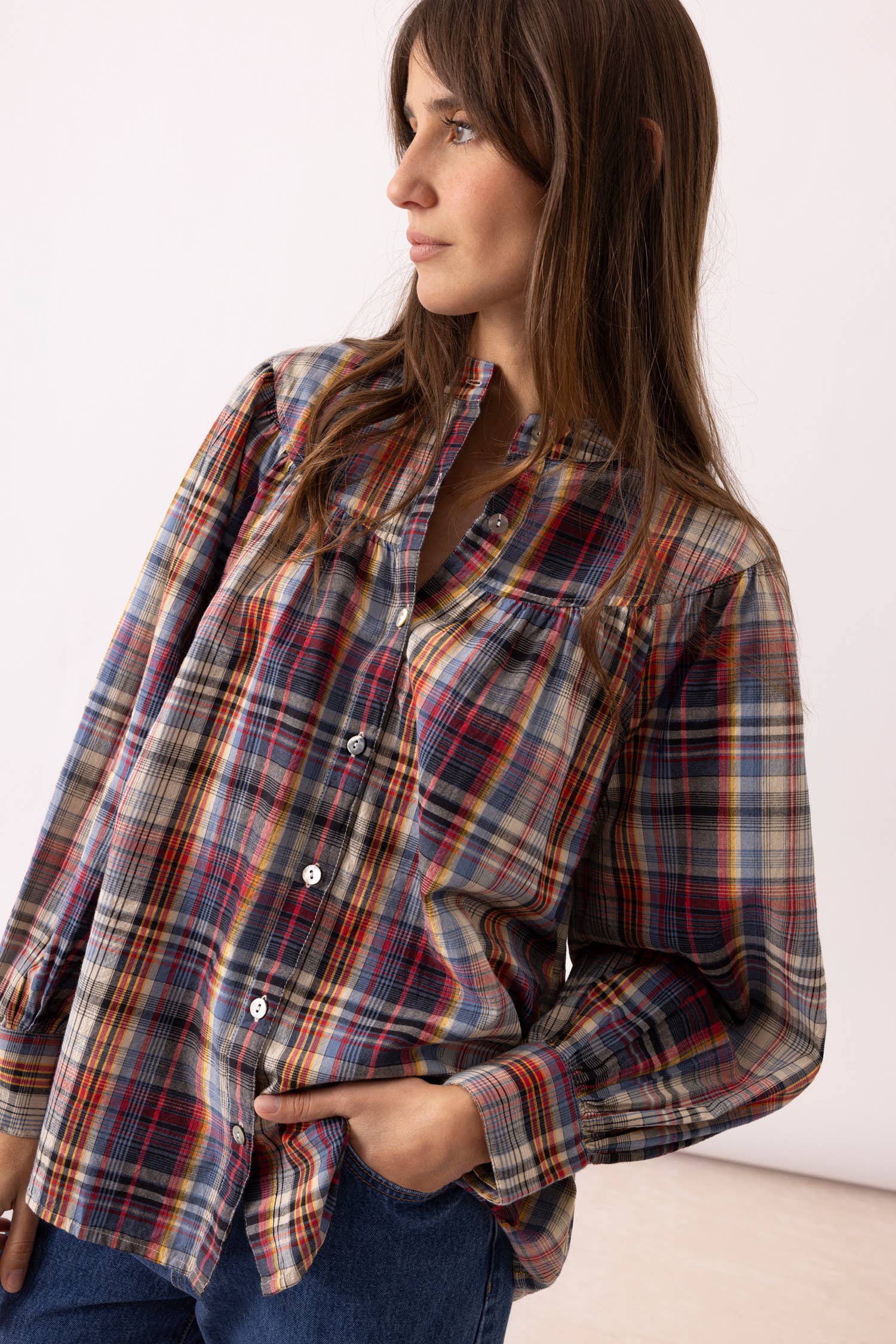 Checked Plaid Blouse