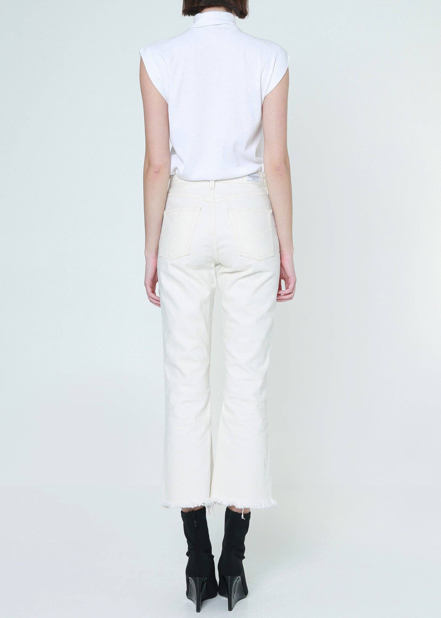 Farrah Mid Rise Kick Flare Jean - Bone