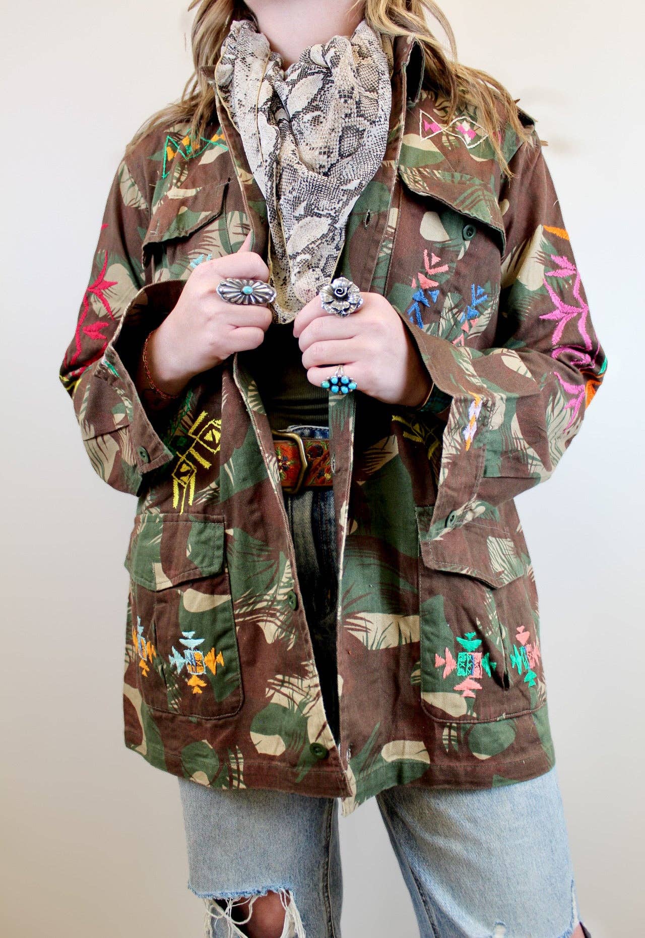 Vintage Army Embroidered Jacket