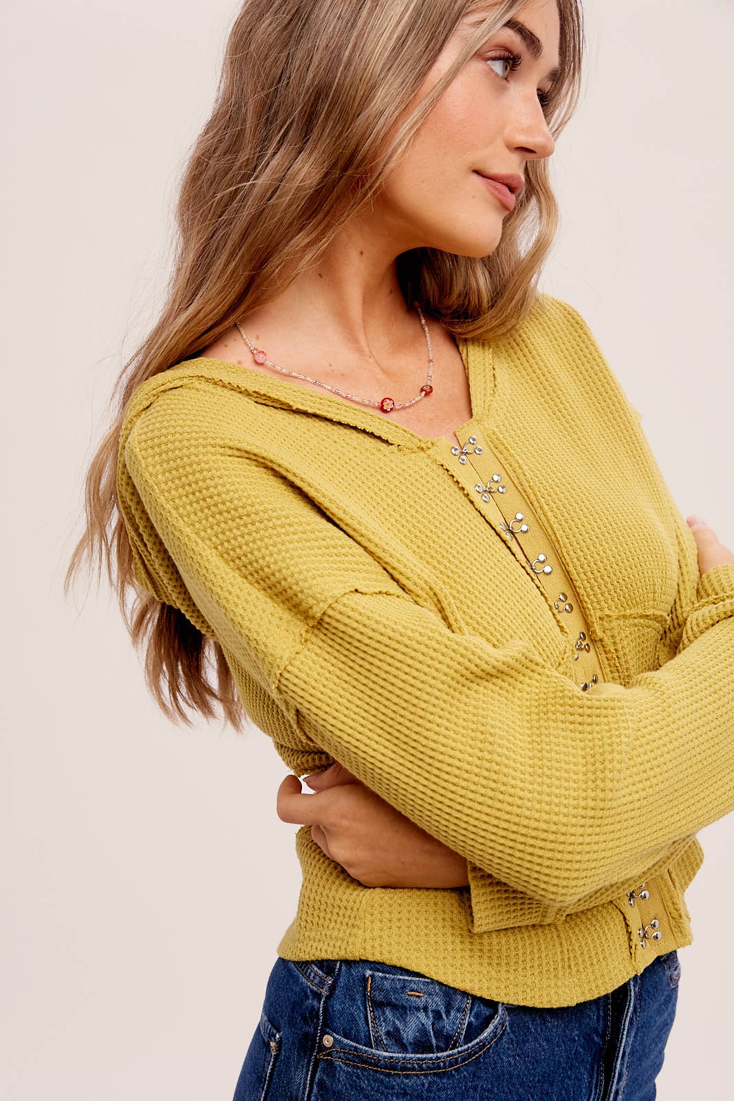 Waffle Knit Corset Hoodie