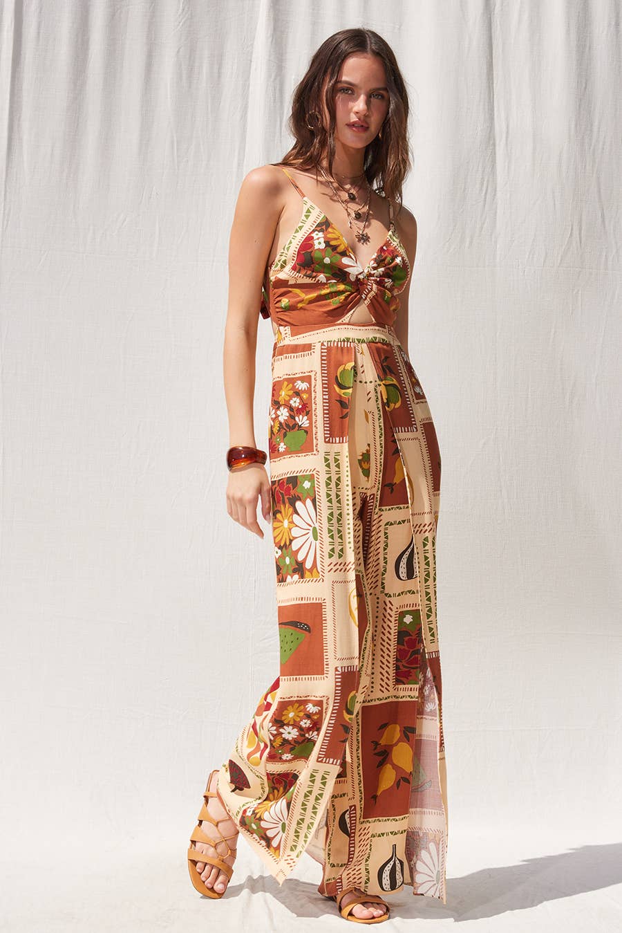 Printed Knot Jumpsuit