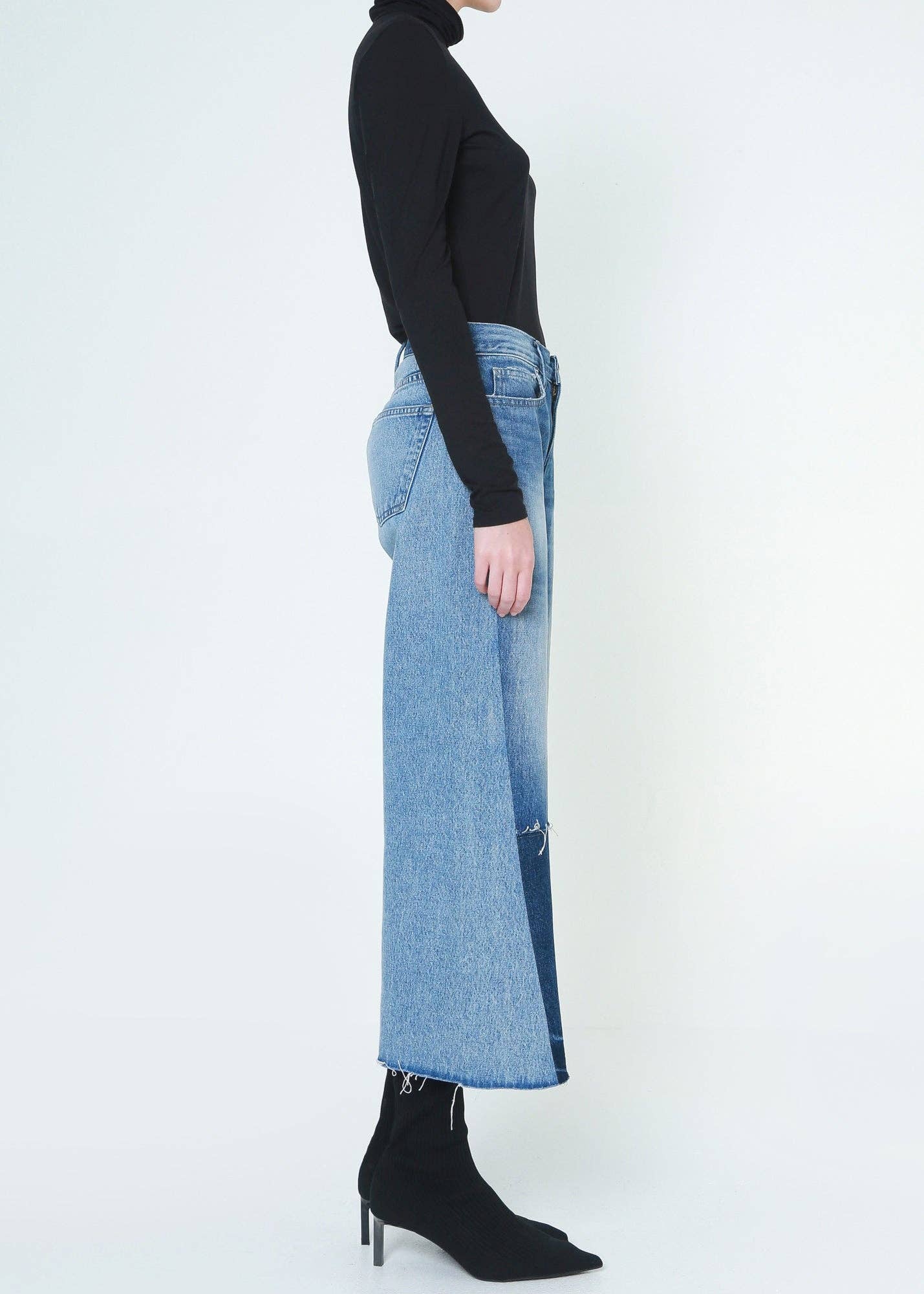 Emma Upcycled Cropped Wide Jeans
