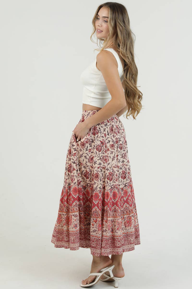 Desert Mosaic Midi Skirt