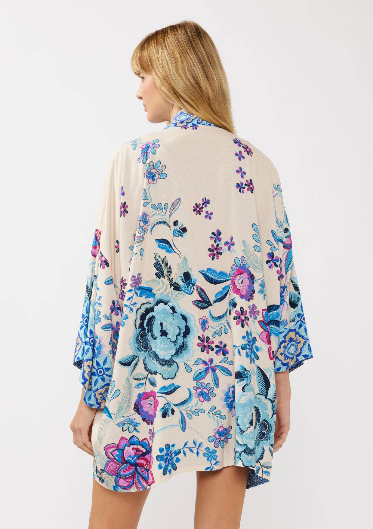 Floral Print Reversible Kimono