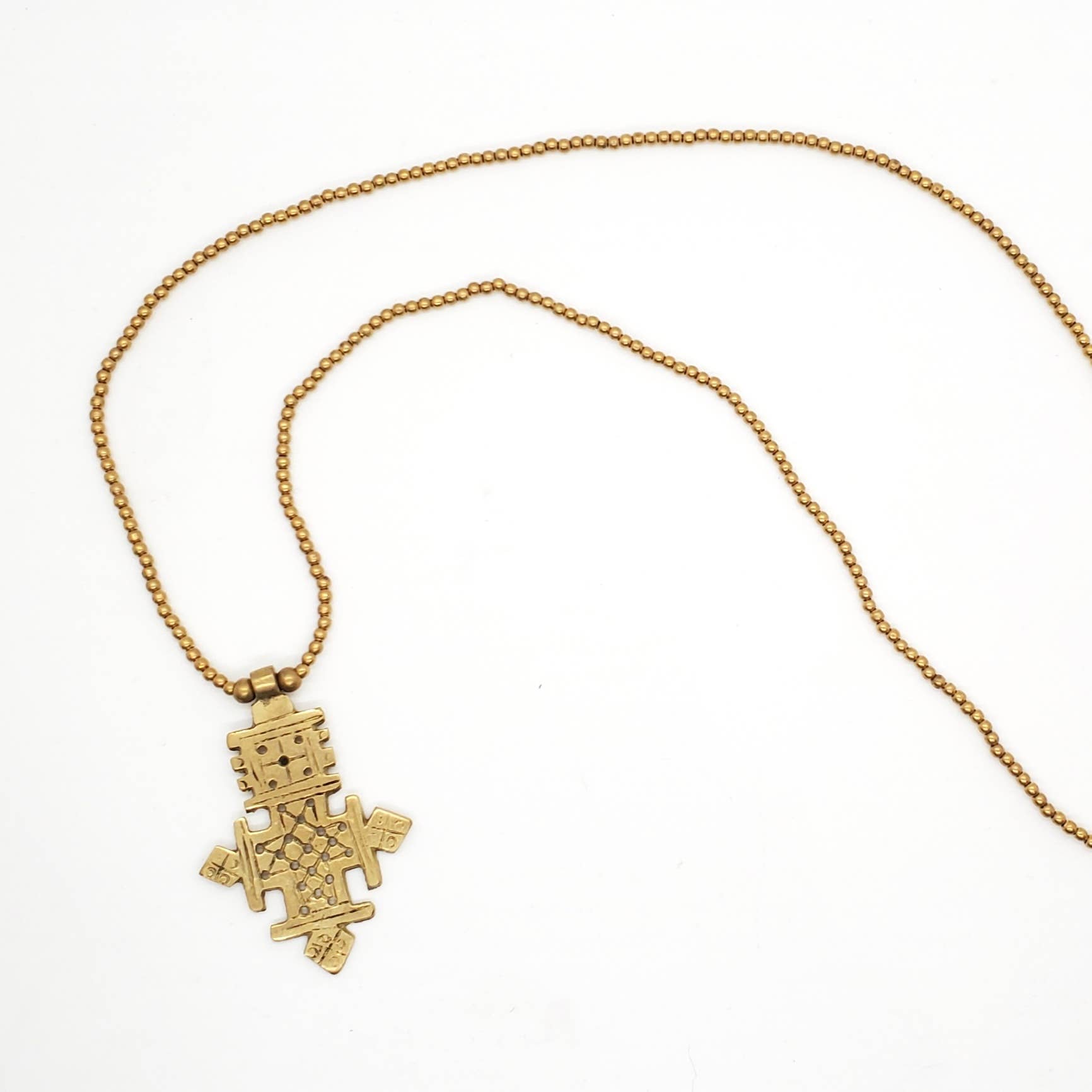 Beaded Tribal Cross Necklace -BBN107