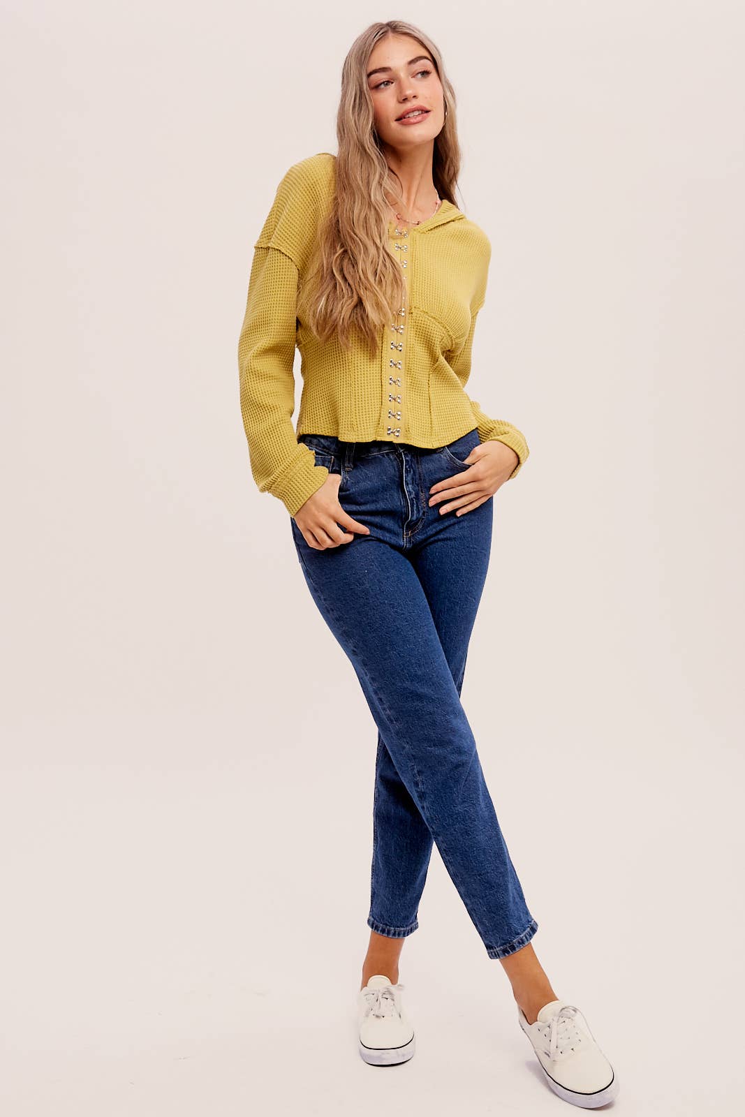 Waffle Knit Corset Hoodie