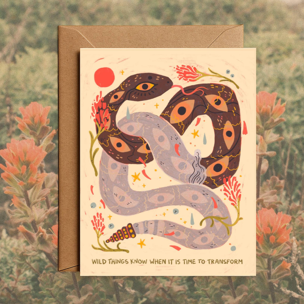 Transformation– Blank Greeting Card Nature Illustration