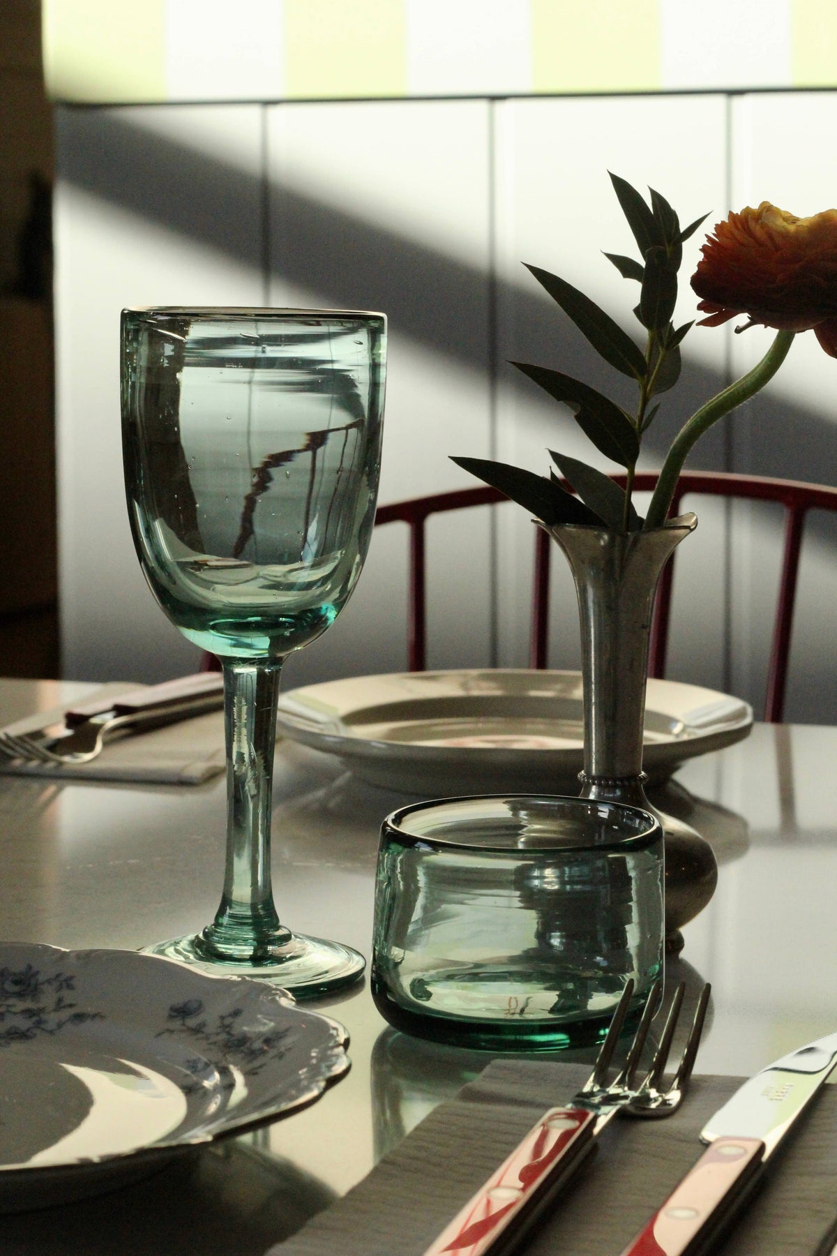 Artisan Made Wine Glass - Handblown, Recycled Glass