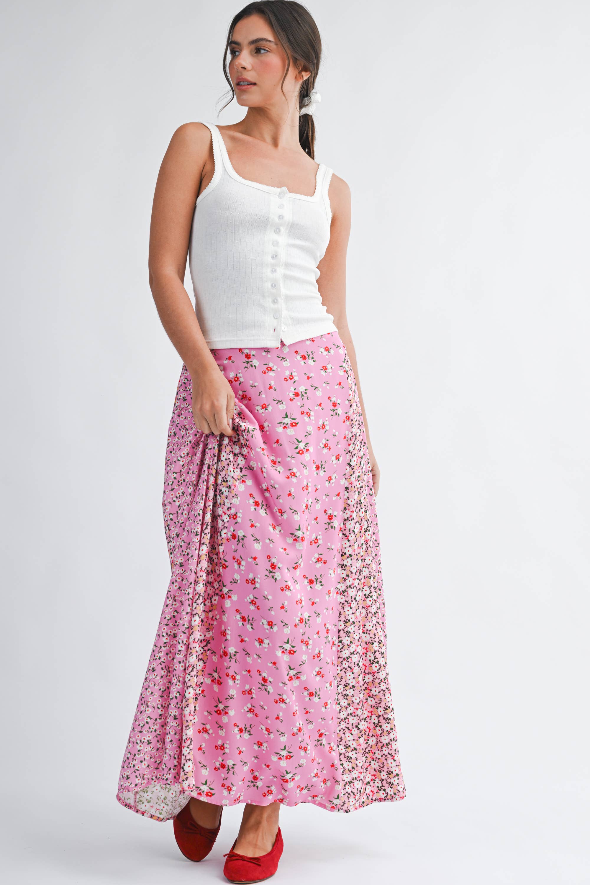 Pointelle Button Front Cami Tank