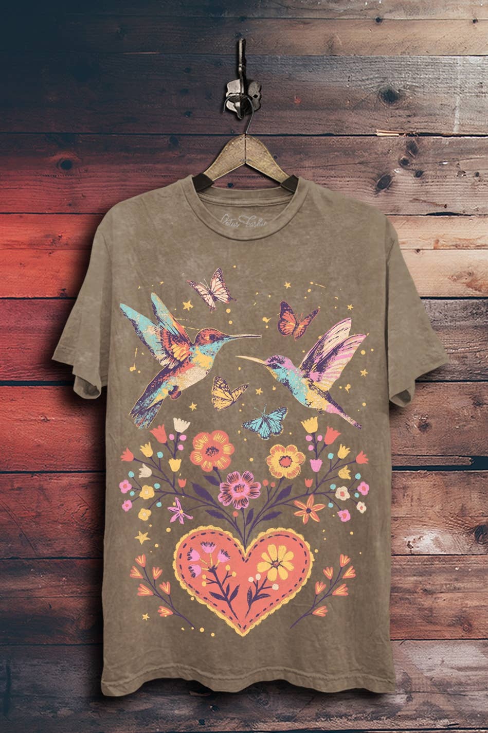 Birds & Flowers Graphic Top