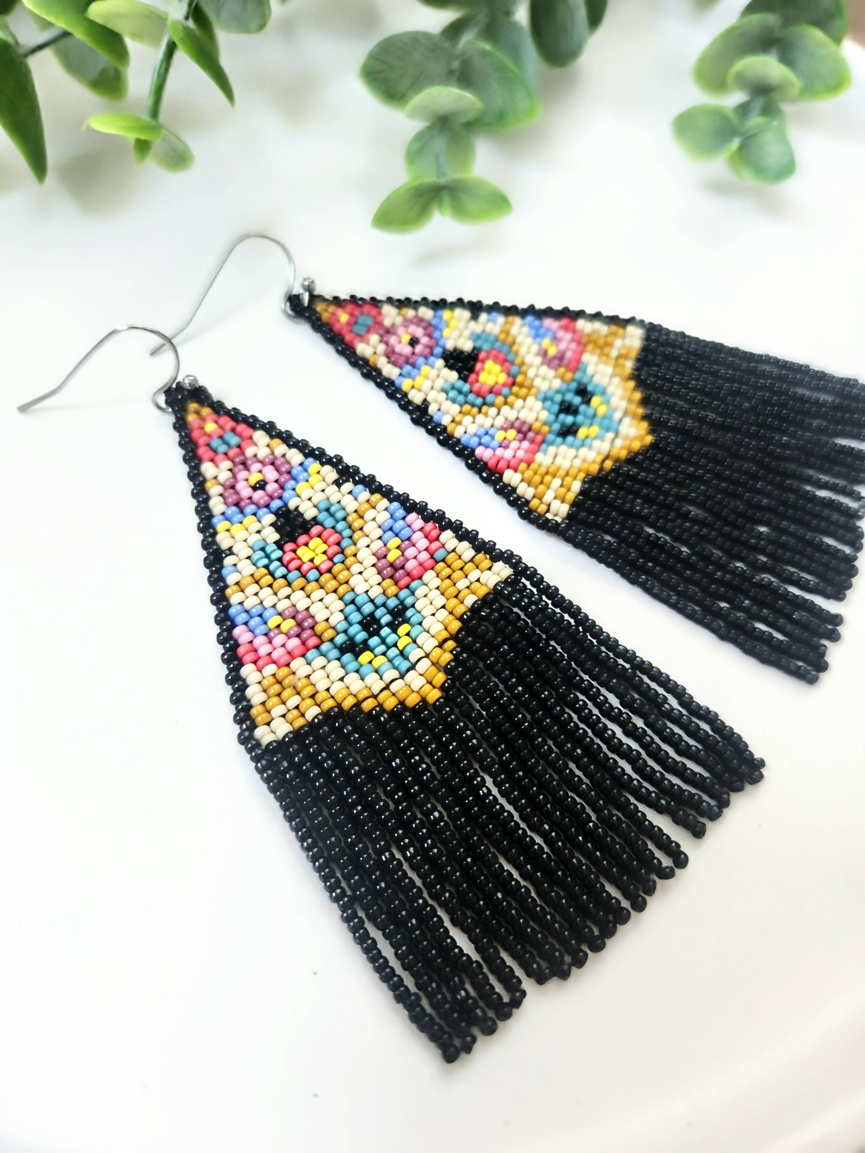 Black Floral Fringe