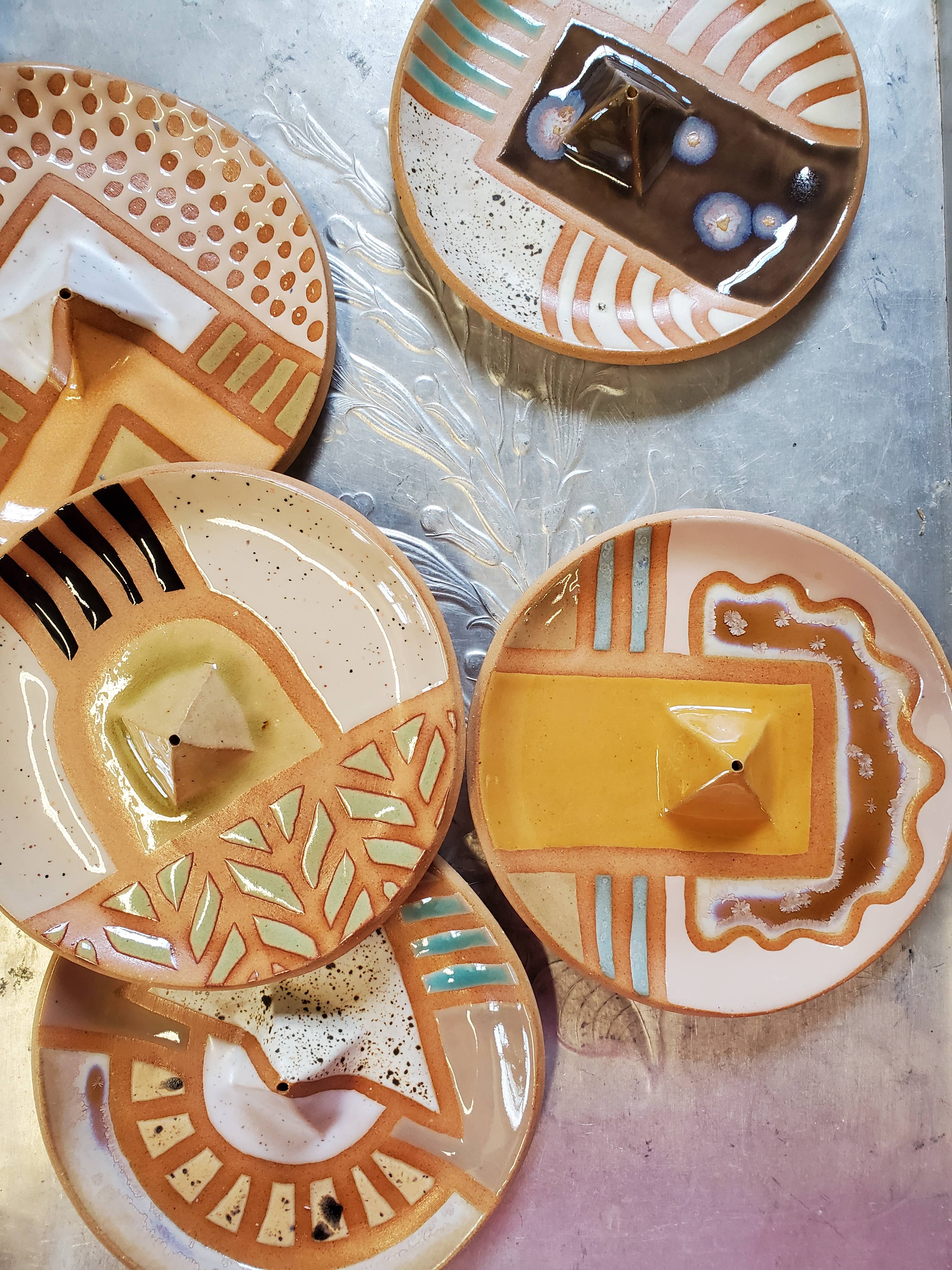 Wax Resist Incense Dish