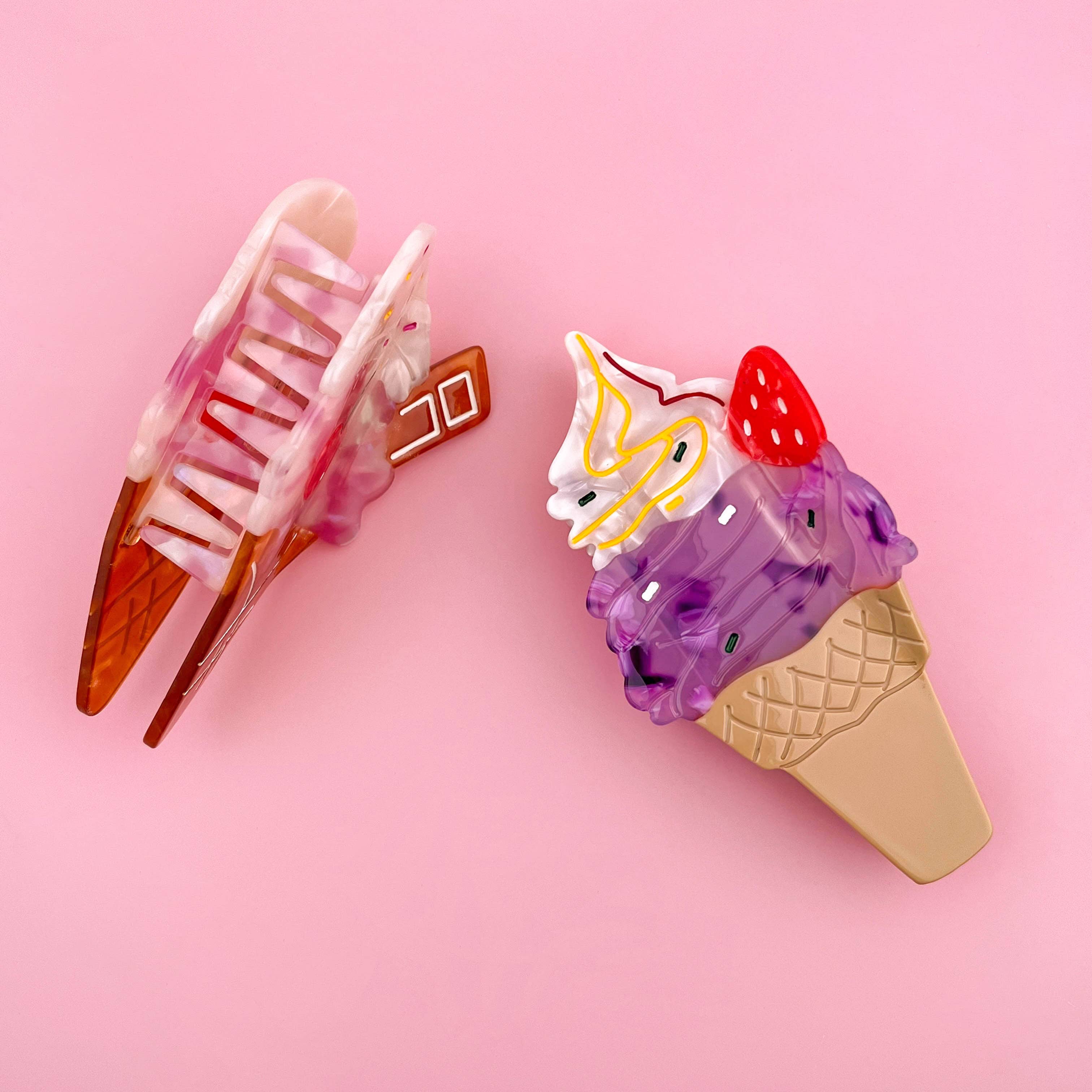 Acetate Ice Cream Hair Claw, Sweet & Colorful Claw Clip