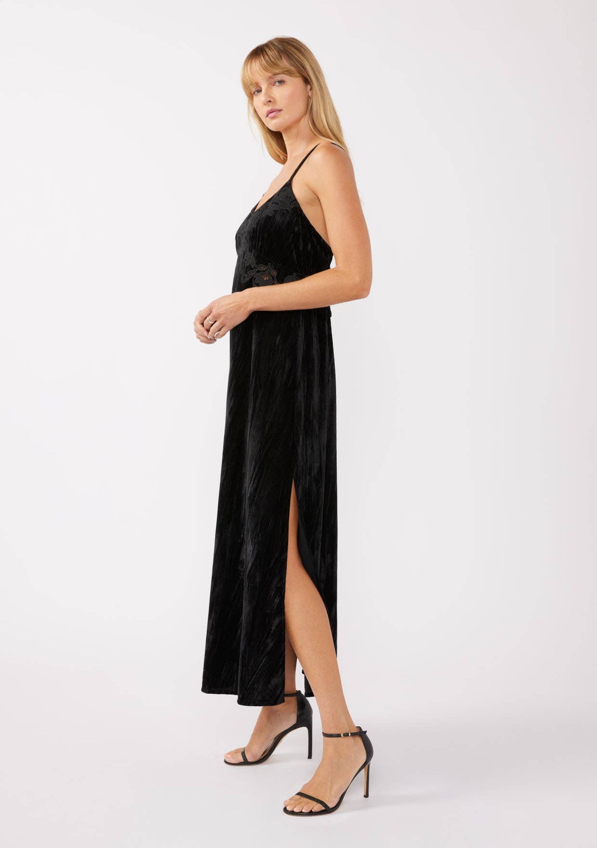 Spaghetti Strap Embroidered Maxi Dress