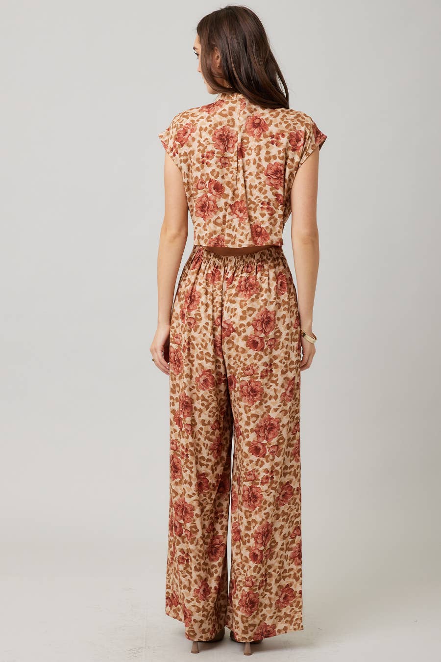 Printed Cut Out Back Jumpsuit