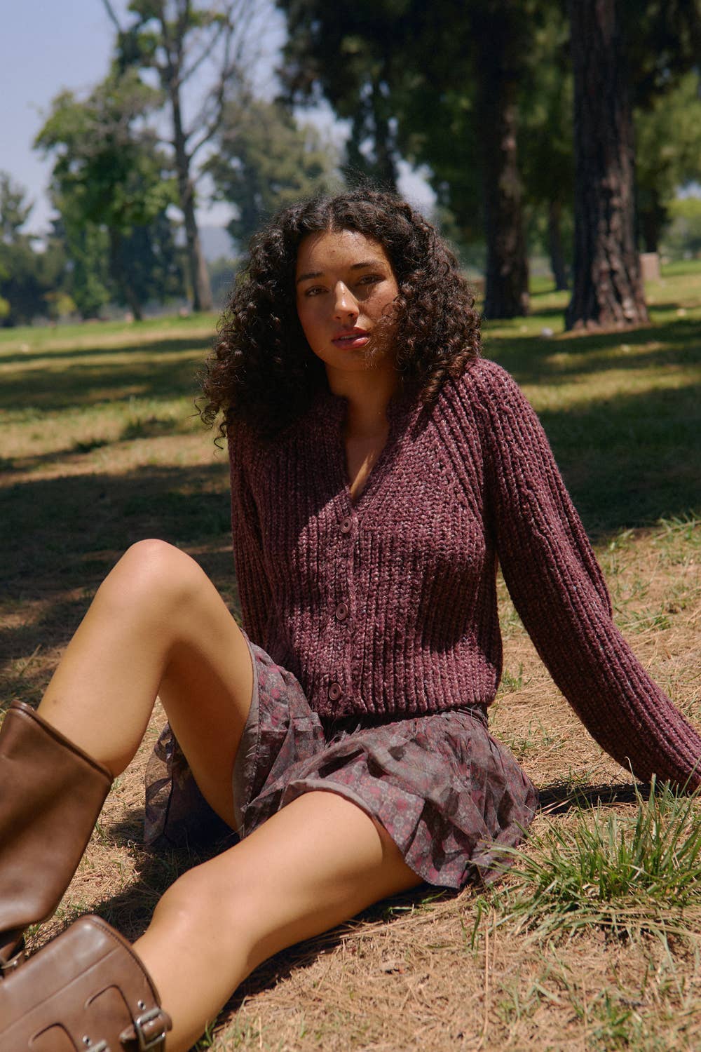Confetti Button-Front Cardigan Sweater