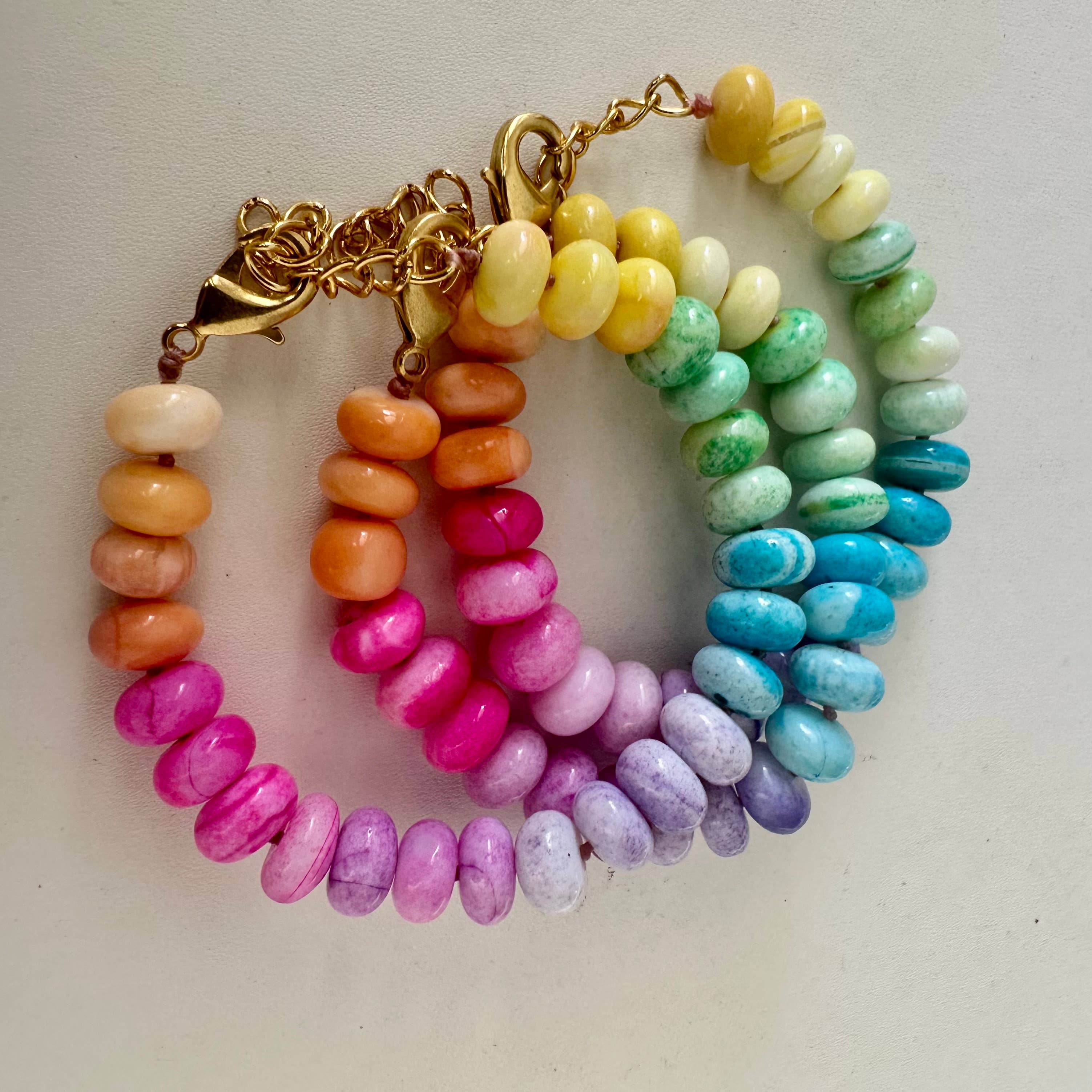 Pastel Rainbow Bracelet | Peruvian Opal | Chunky Beaded