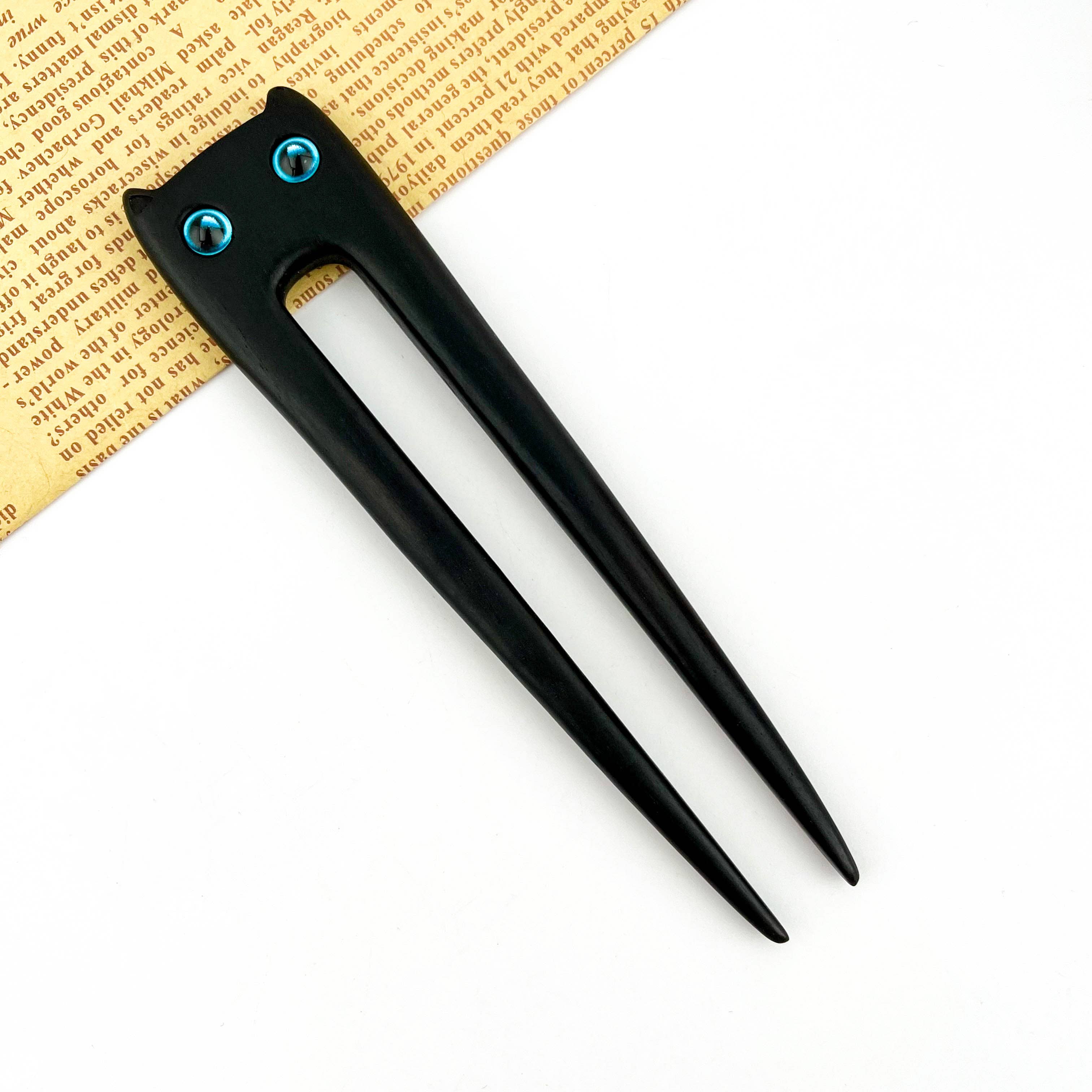 Cute Cat Hairpin, Sandalwood Hairpin