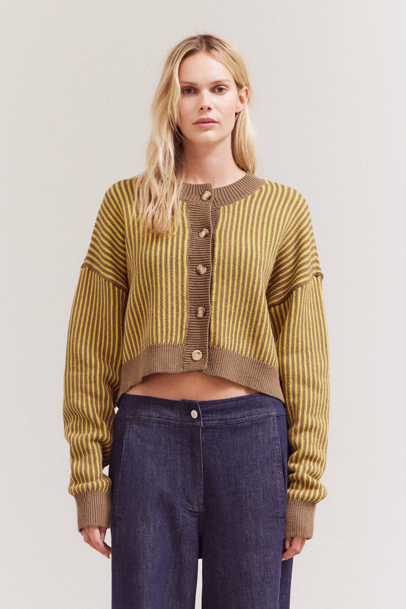 Olive Button Front Cardigan