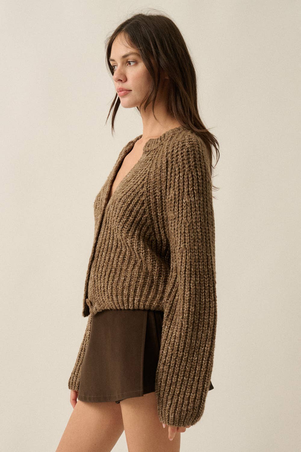 Confetti Button-Front Cardigan Sweater
