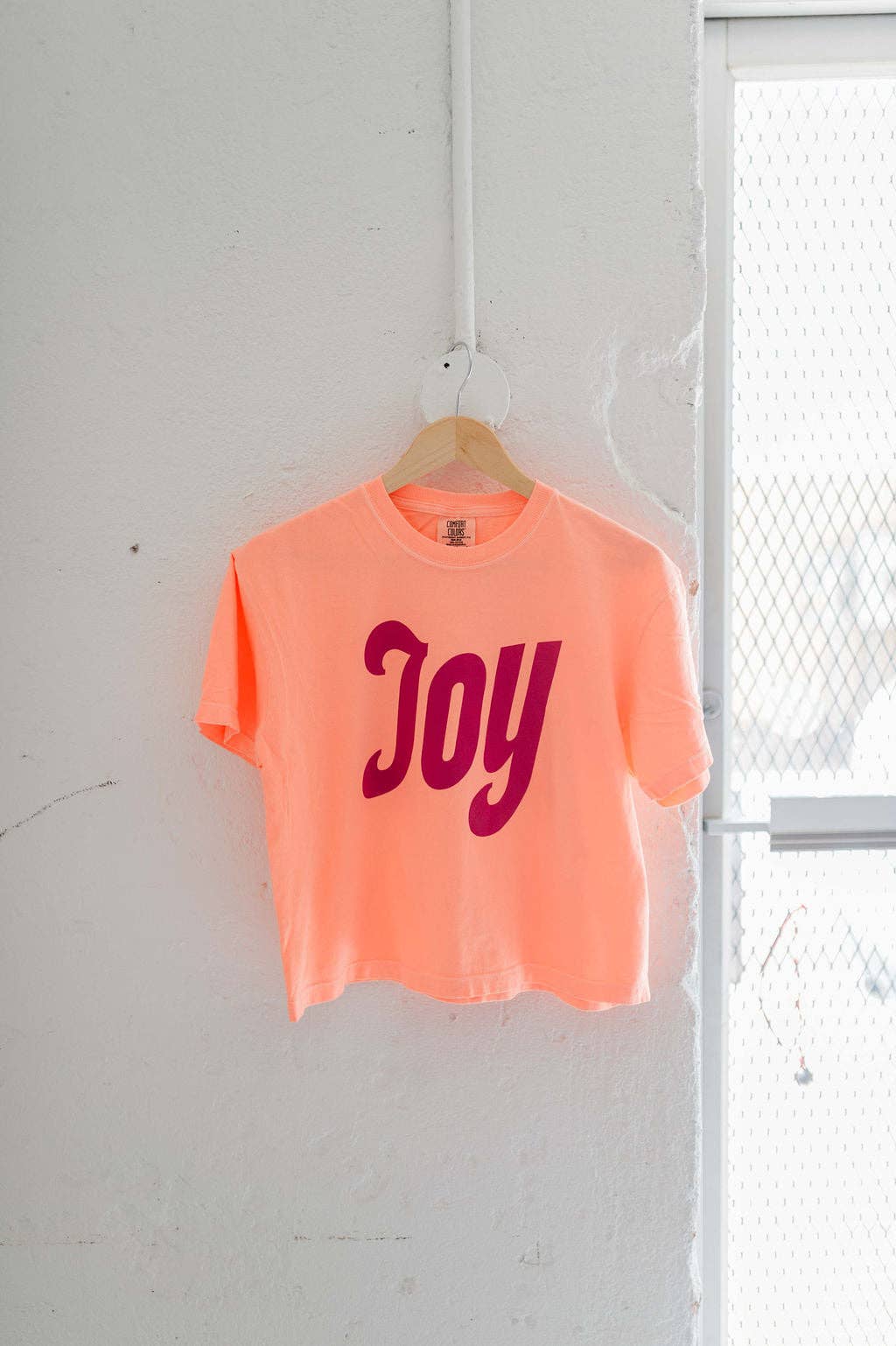 Joy | neon cantelope comfort colors boxy cropped tee