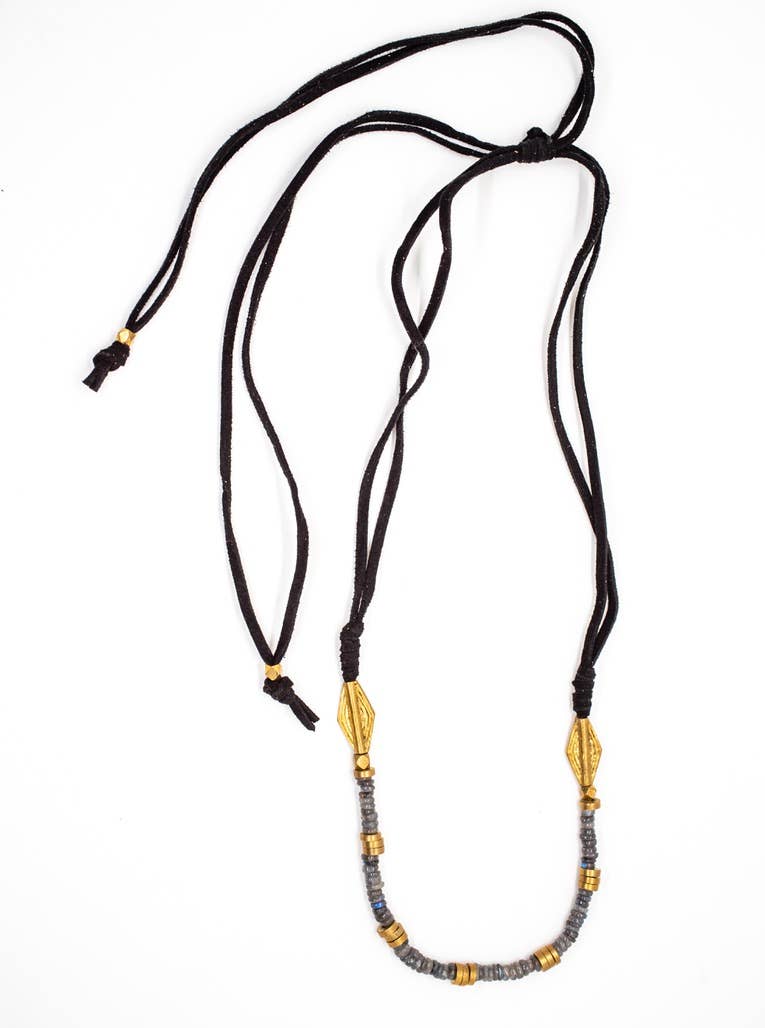 Stone & Leather Necklace