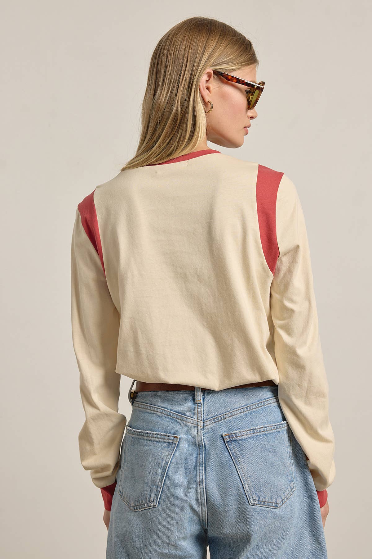 87 Embroidered Varsity Long Sleeve Top