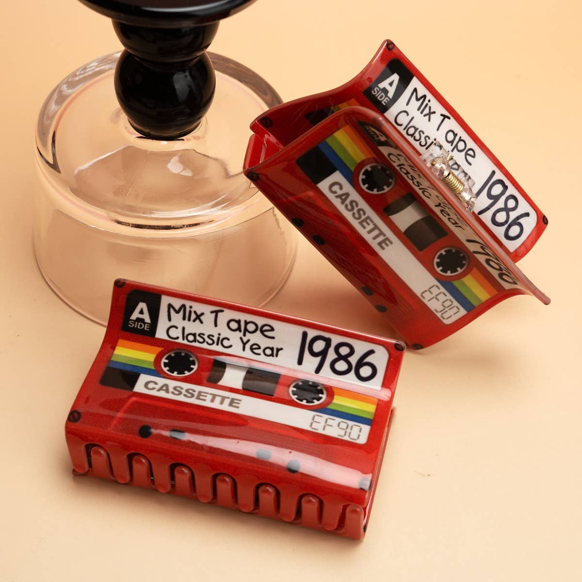 Mix Tape Classic Year 1986 Cassette Hair Claw Clip