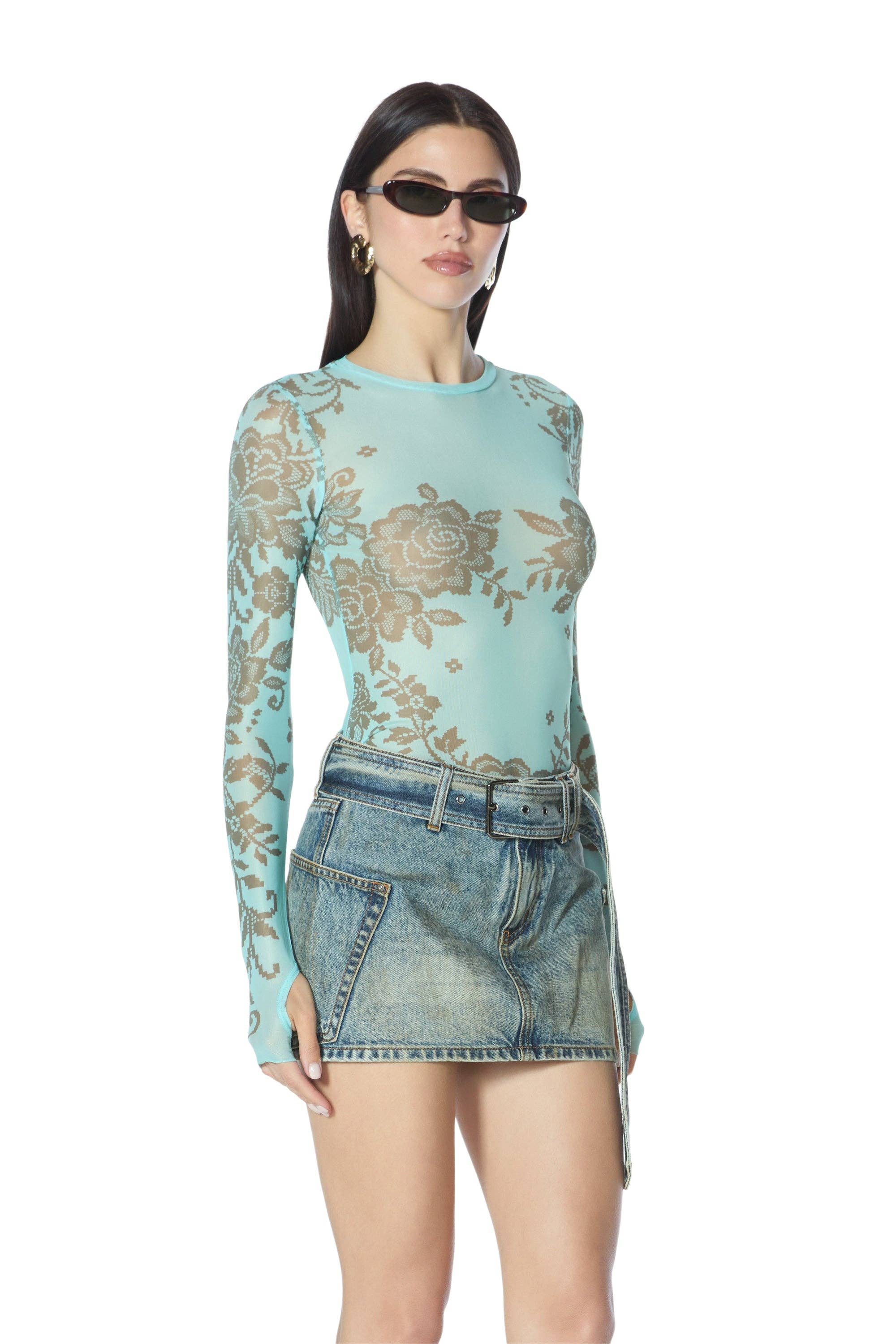 Kaylee Top - Turquoise Crochet