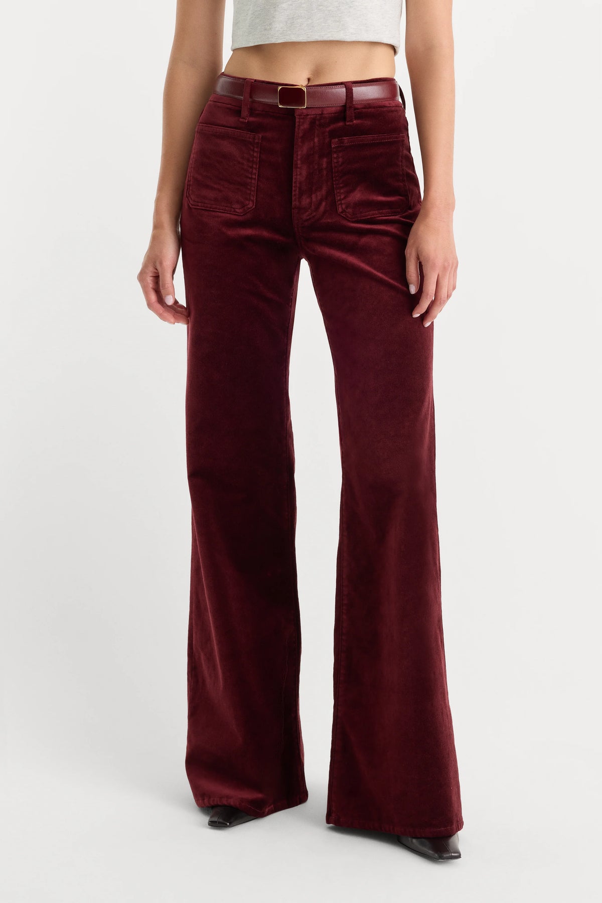 Velvet Good Waist Palazzo Berry Noir - Pant by Good American