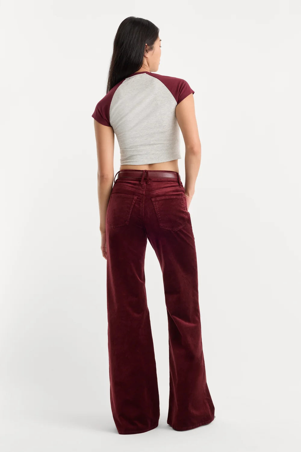 Velvet Good Waist Palazzo Berry Noir - Pant by Good American