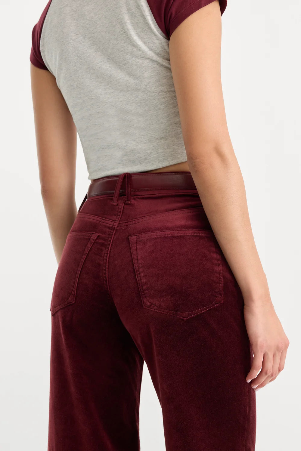 Velvet Good Waist Palazzo Berry Noir - Pant by Good American