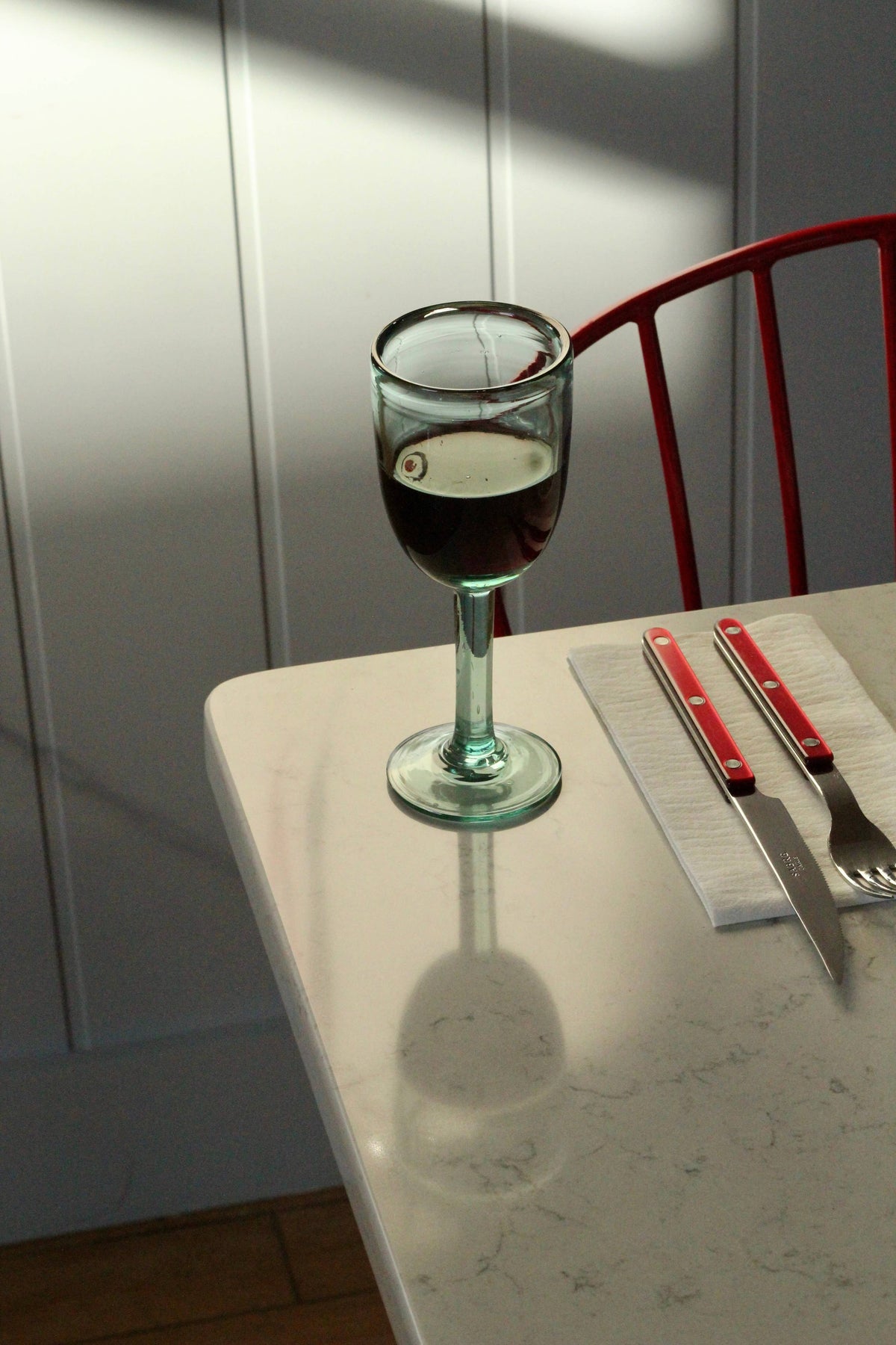 Artisan Made Wine Glass - Handblown, Recycled Glass