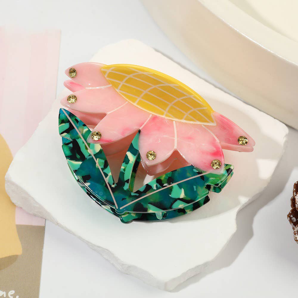 Vibrant Sunflower Hair Claw, Colorful Floral Hair Accessory