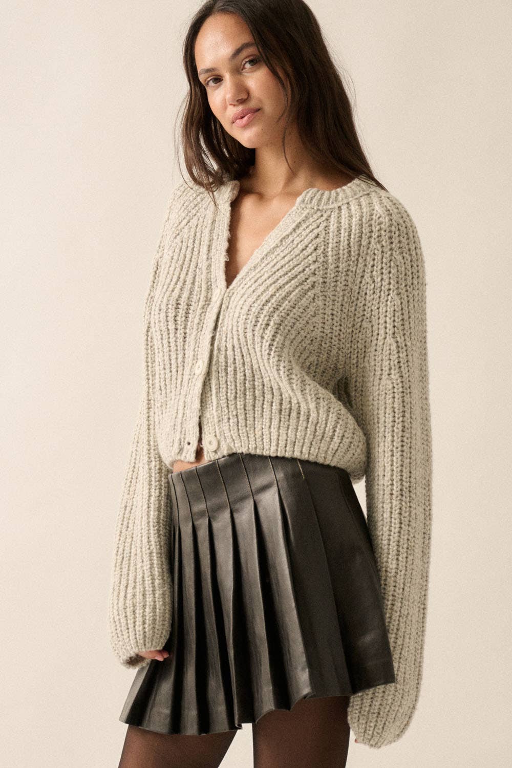 Confetti Button-Front Cardigan Sweater