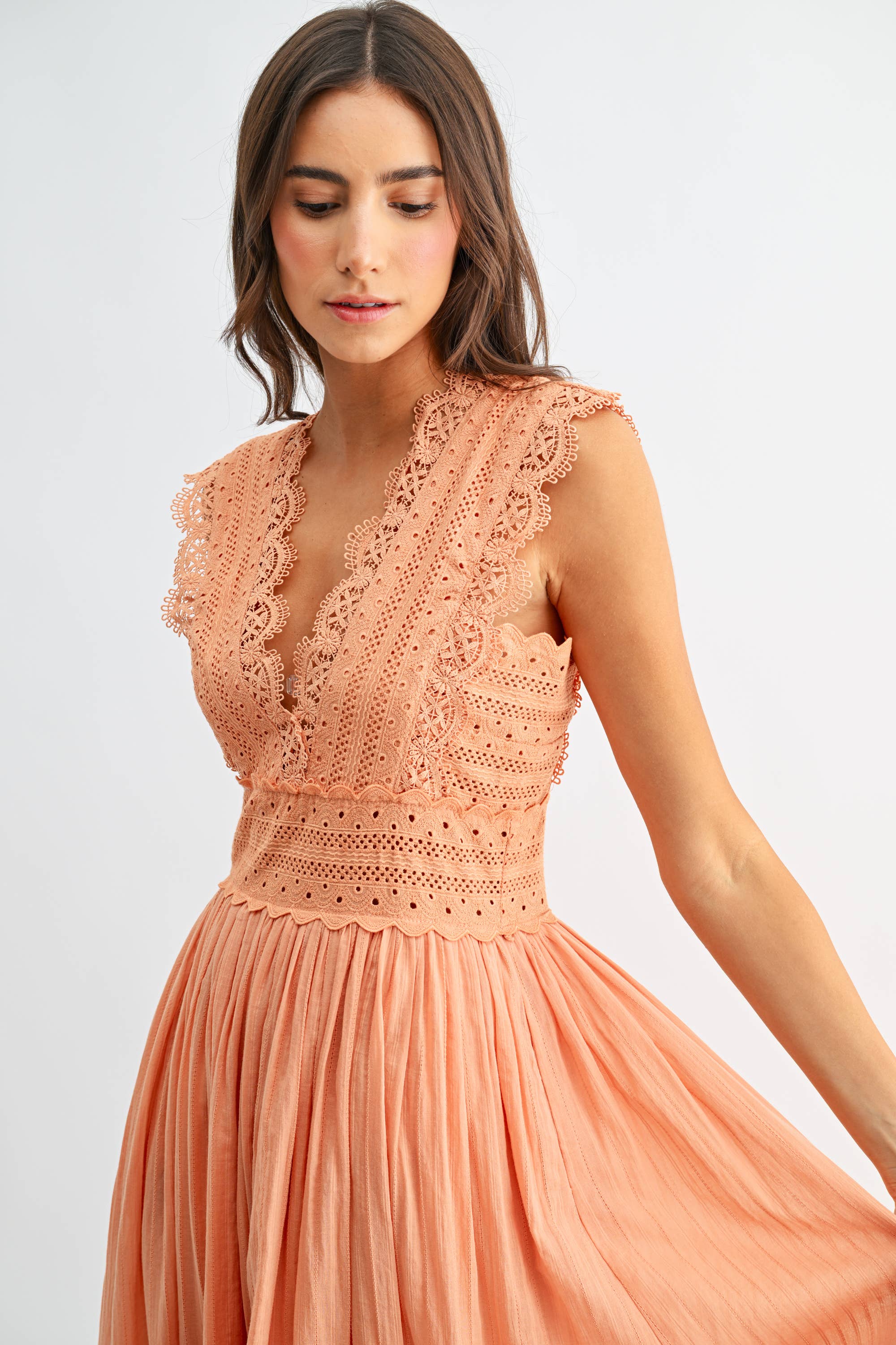 Lace Boho Midi Dress