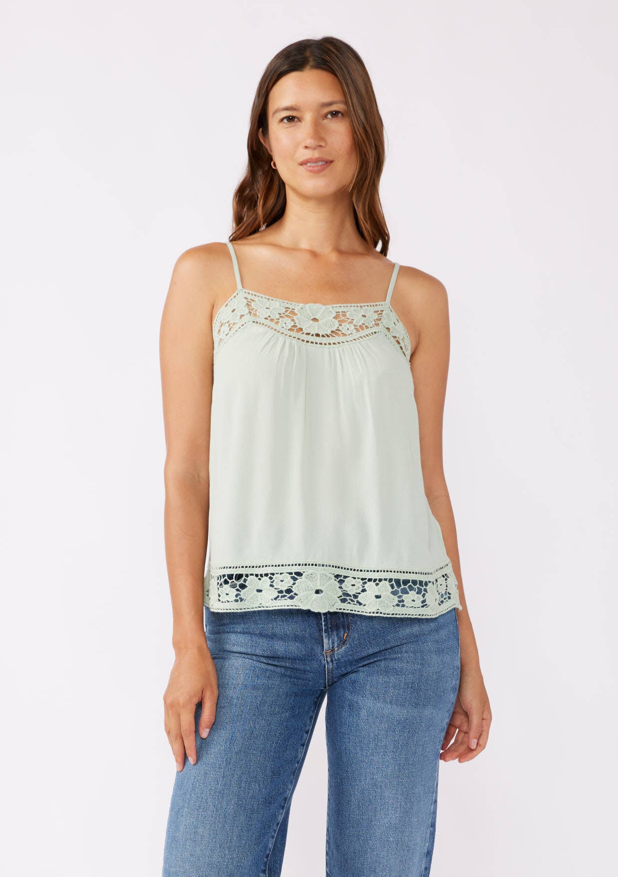 Floral Lace Trim Camisole